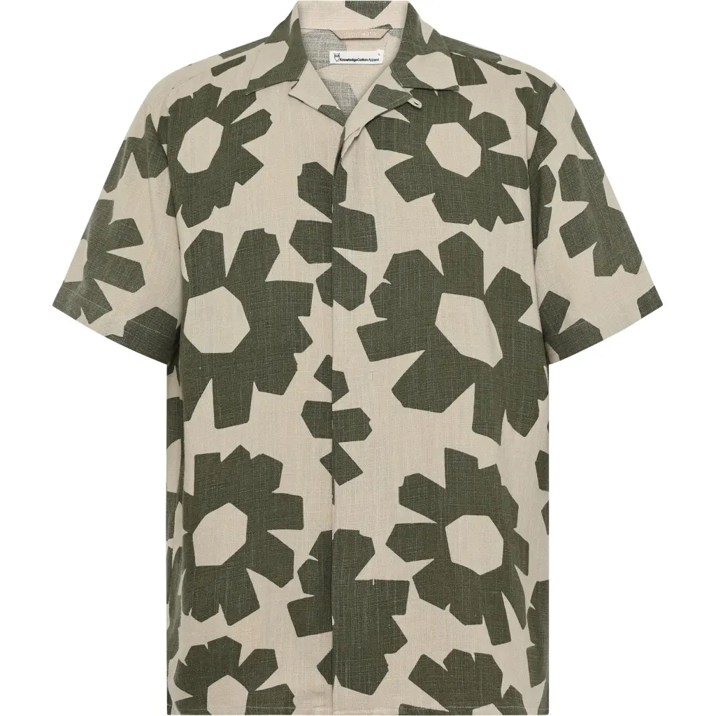 Knowledgecotton Apparel Men's Vert Linen Casual Shirt