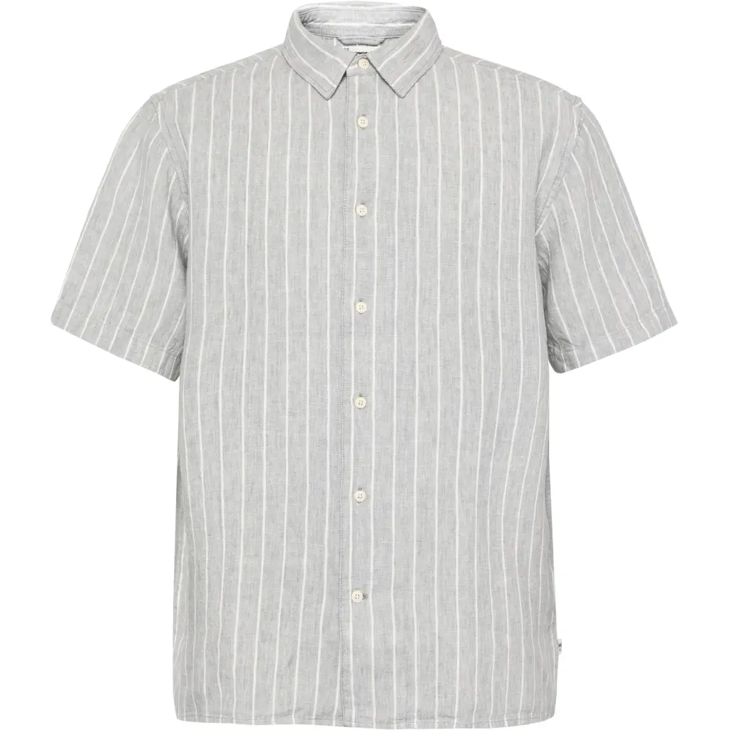 Image of Lässige gestreifte Leinenbluse KnowledgeCotton Apparel