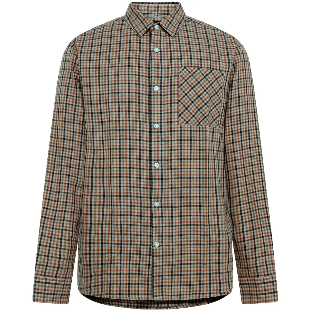 Karohemd mit langen Ärmeln aus Baumwolle KnowledgeCotton Apparel Dune