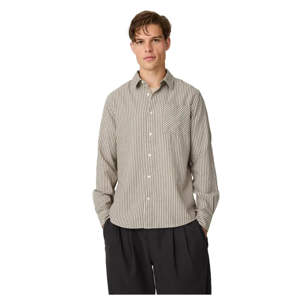 Langarmhemd aus Bio-Baumwolle KnowledgeCotton Apparel Dune Stripe