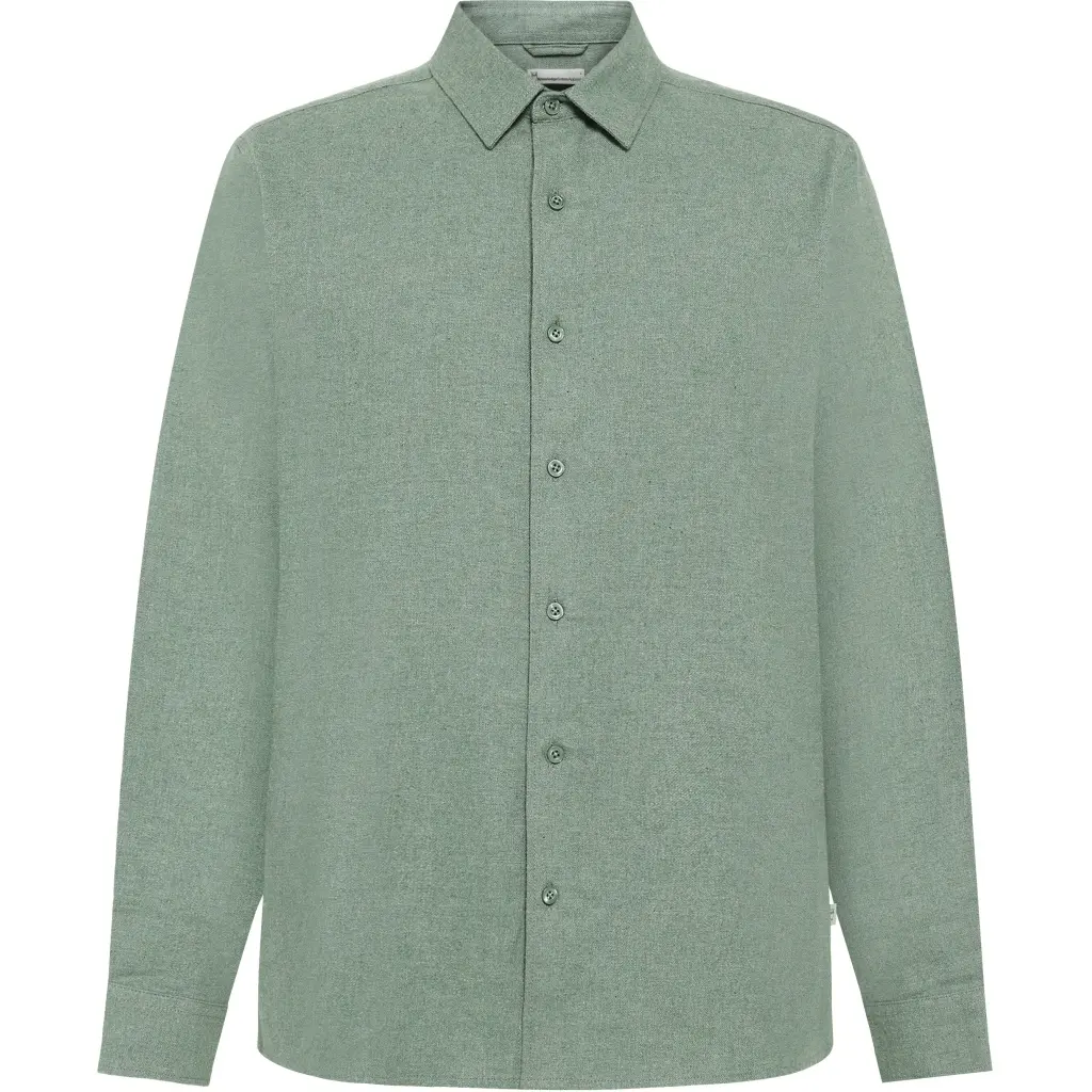Langarmhemd aus Flanell KnowledgeCotton Apparel Dune