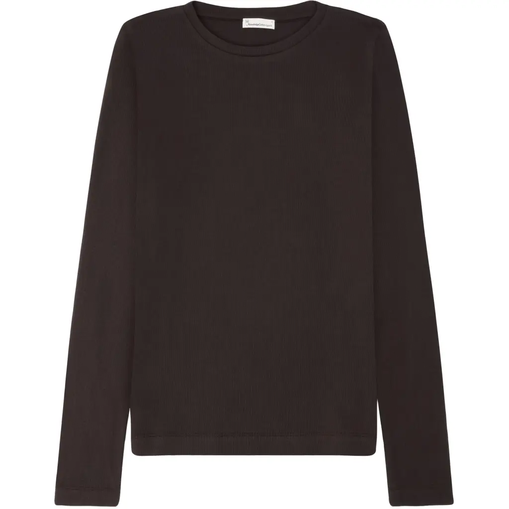 Geribd dames-T-shirt met lange mouwen KnowledgeCotton Apparel