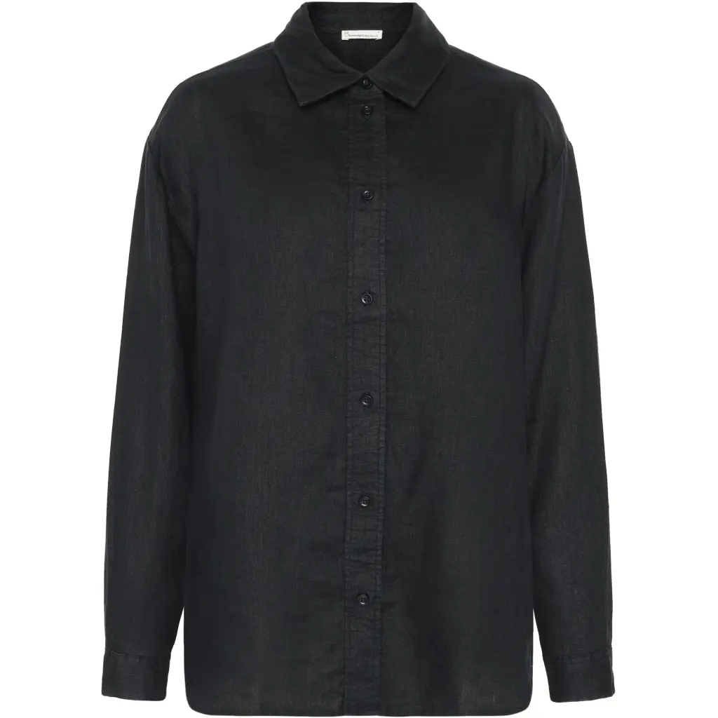 Image of Langarmshirt Damen KnowledgeCotton Apparel Loose Linen
