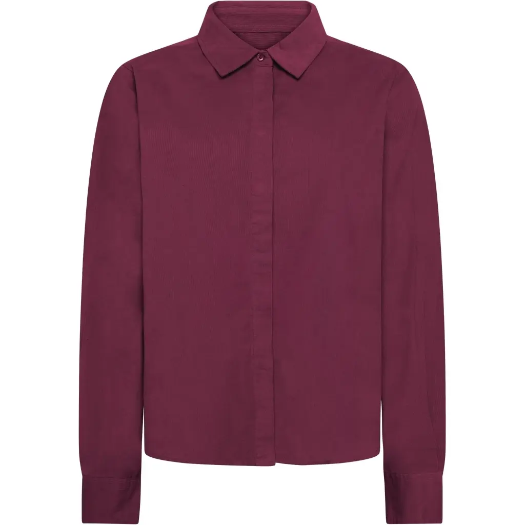 Camicia a maniche lunghe in velluto donna