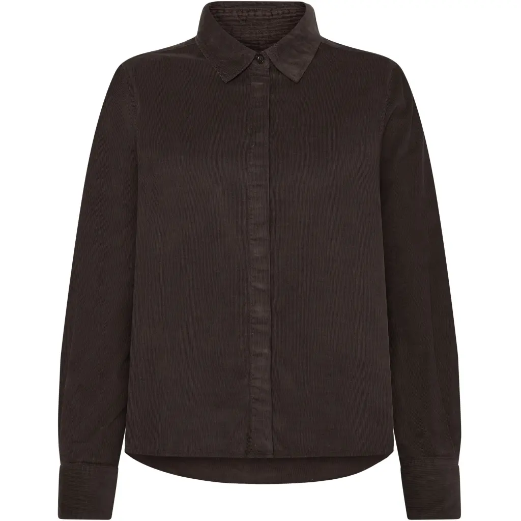 Camicia a maniche lunghe in velluto donna