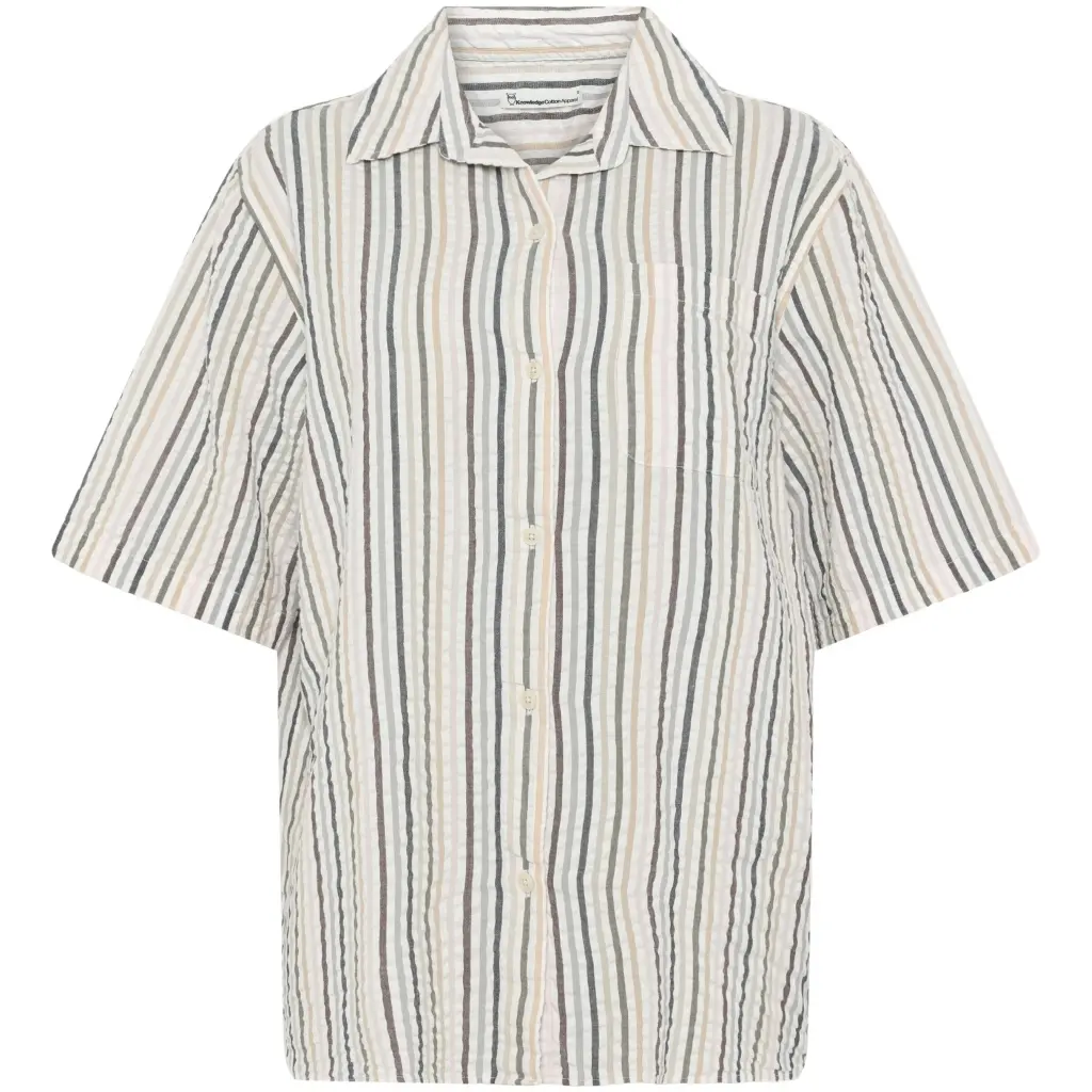 Image of Damenhemd KnowledgeCotton Apparel Loose Seersucker