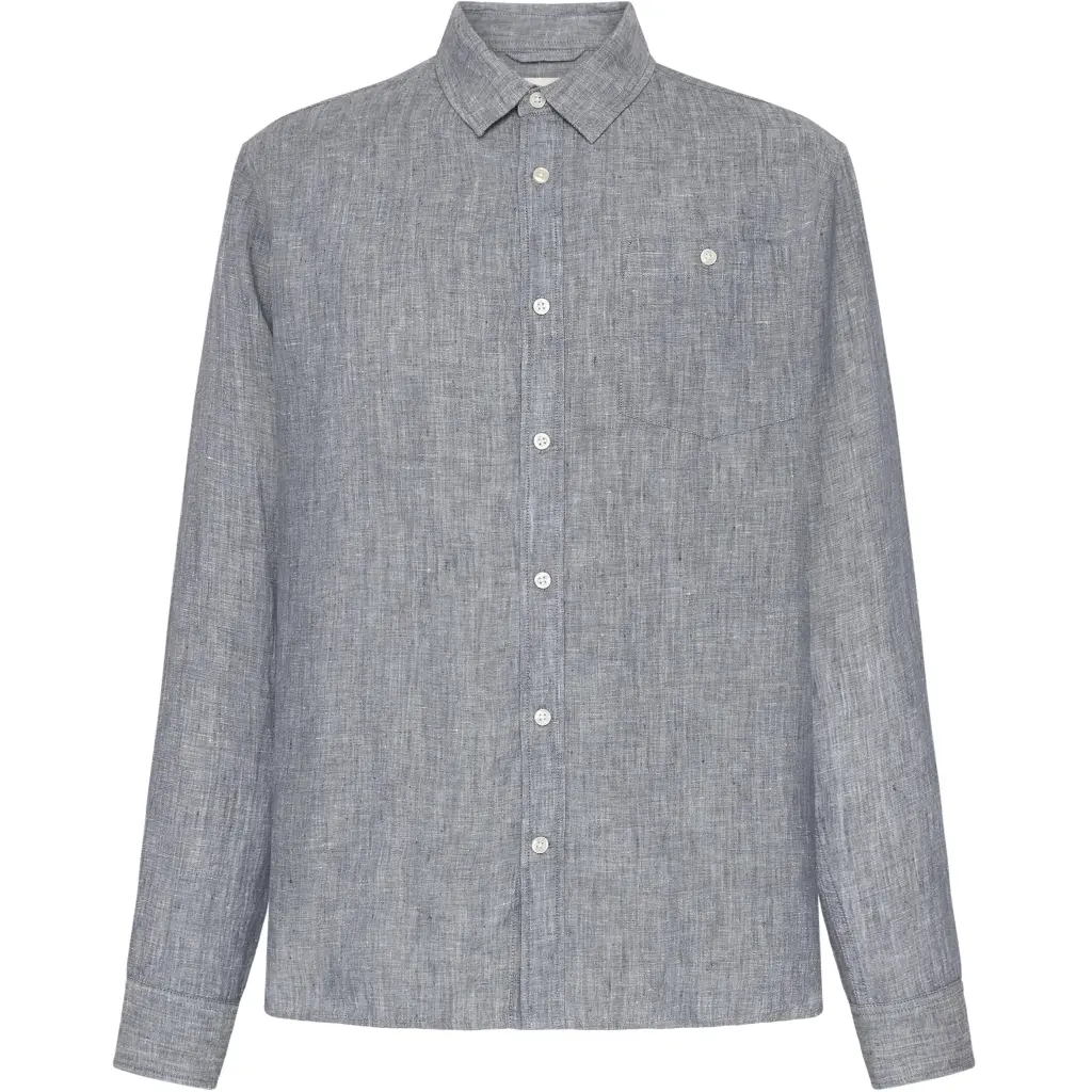 5715356371975 - Reguläres Langarmhemd aus Leinen KnowledgeCotton Apparel