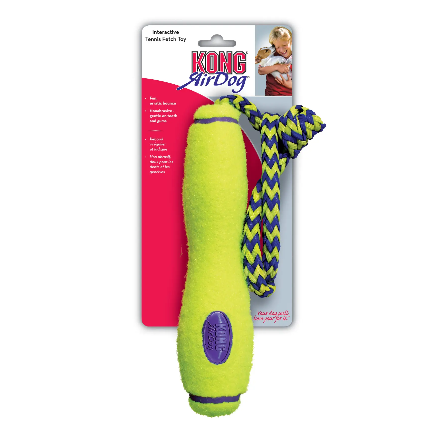 Jouet pour chien avec corde Kong Company Air Fetch Stick