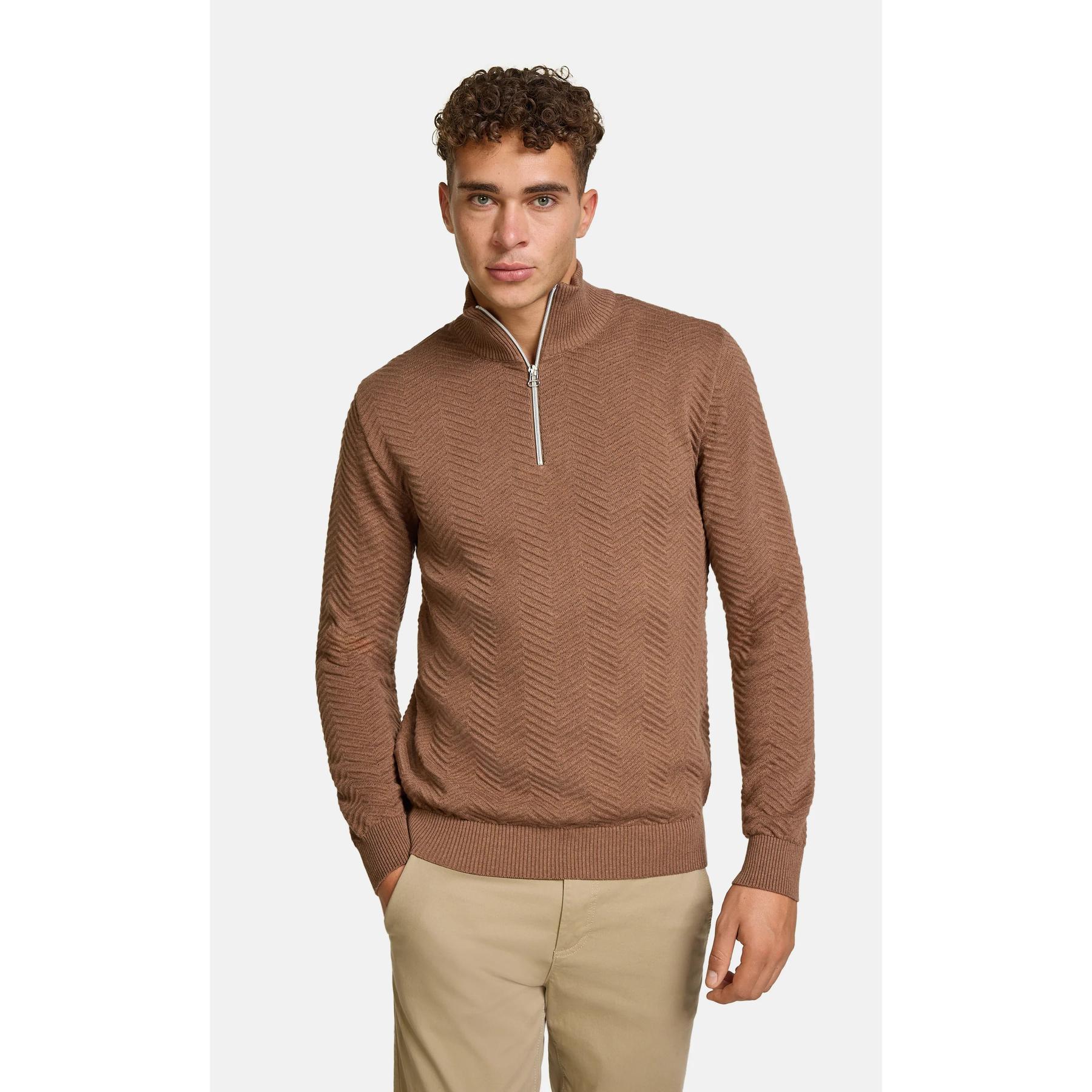 5715836043897 - Pullover aus Baumwolle mit 1 2 Reißverschluss Carlo