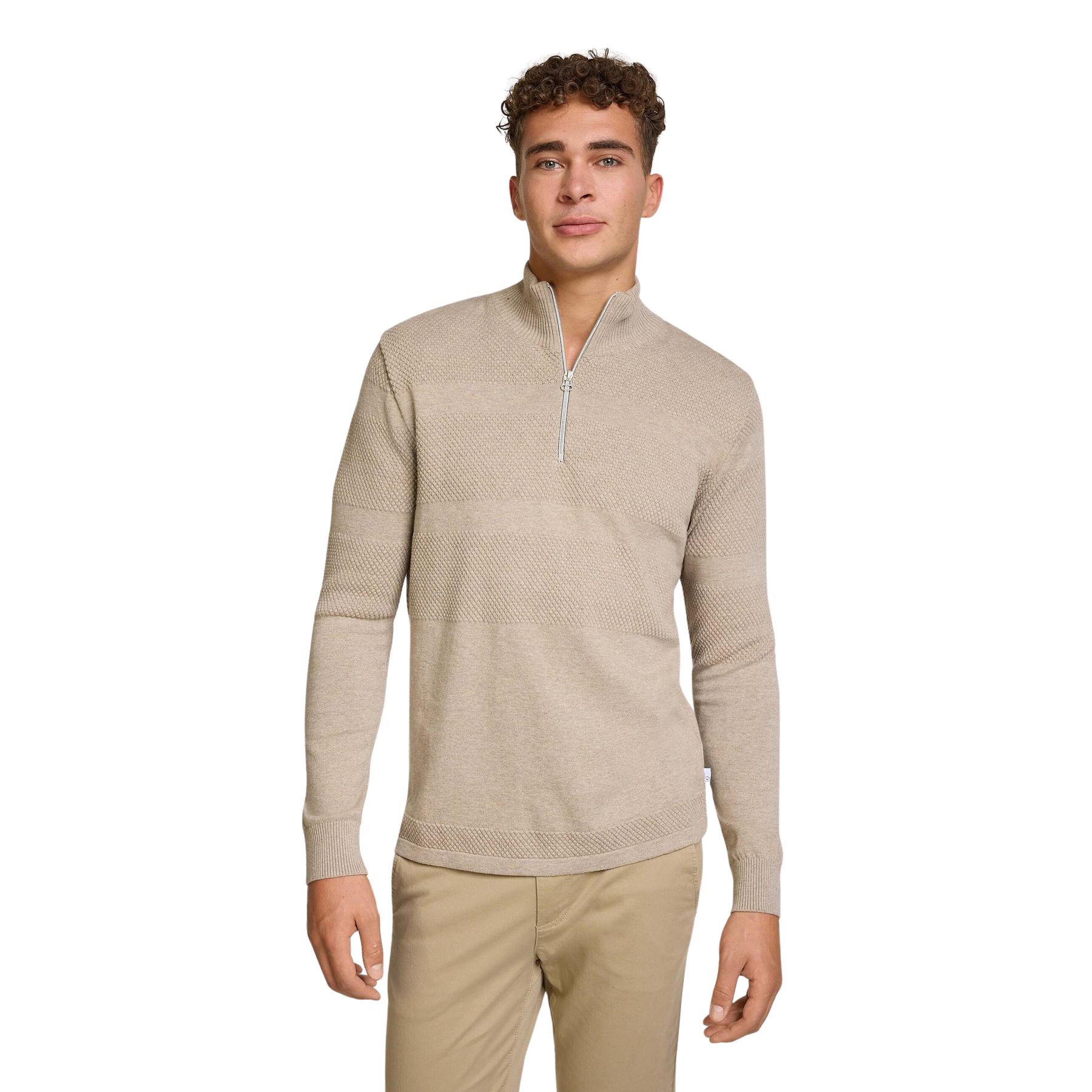 5715553740284 - Pull mit 1 2 Reißverschluss aus Strick Hannes