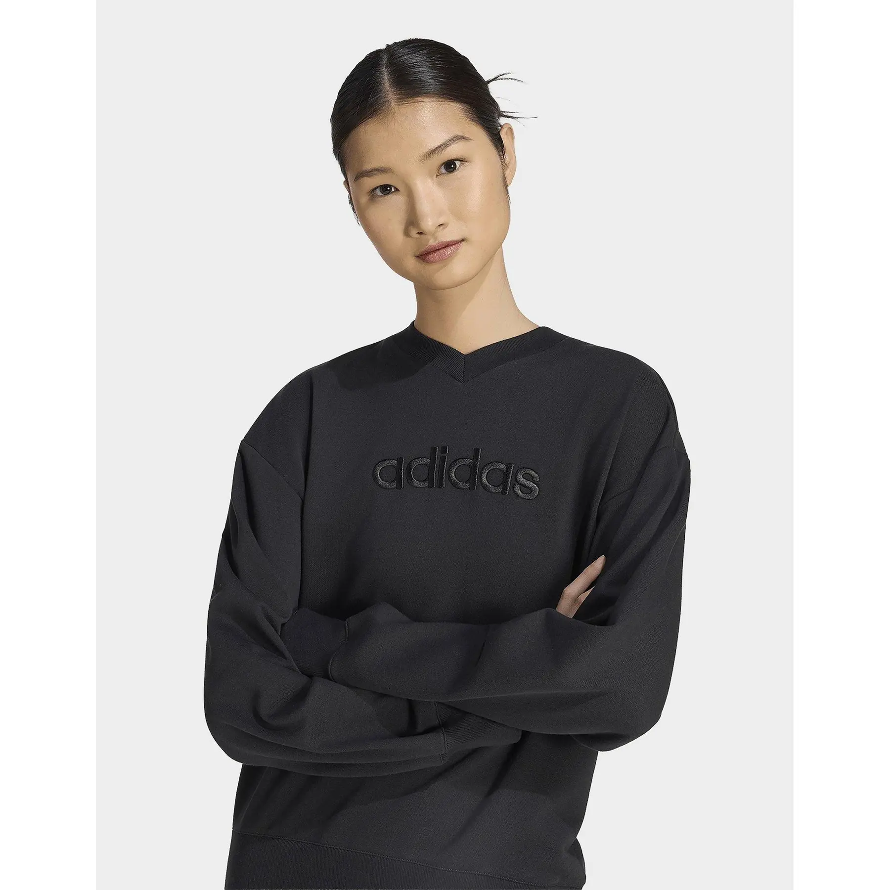 Damen V-Ausschnitt Sweatshirt adidas Essentials