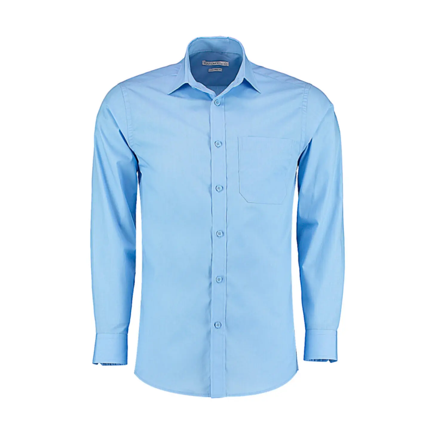 Kustom Kit Unisex Bleu Tailored Poplin Shirt