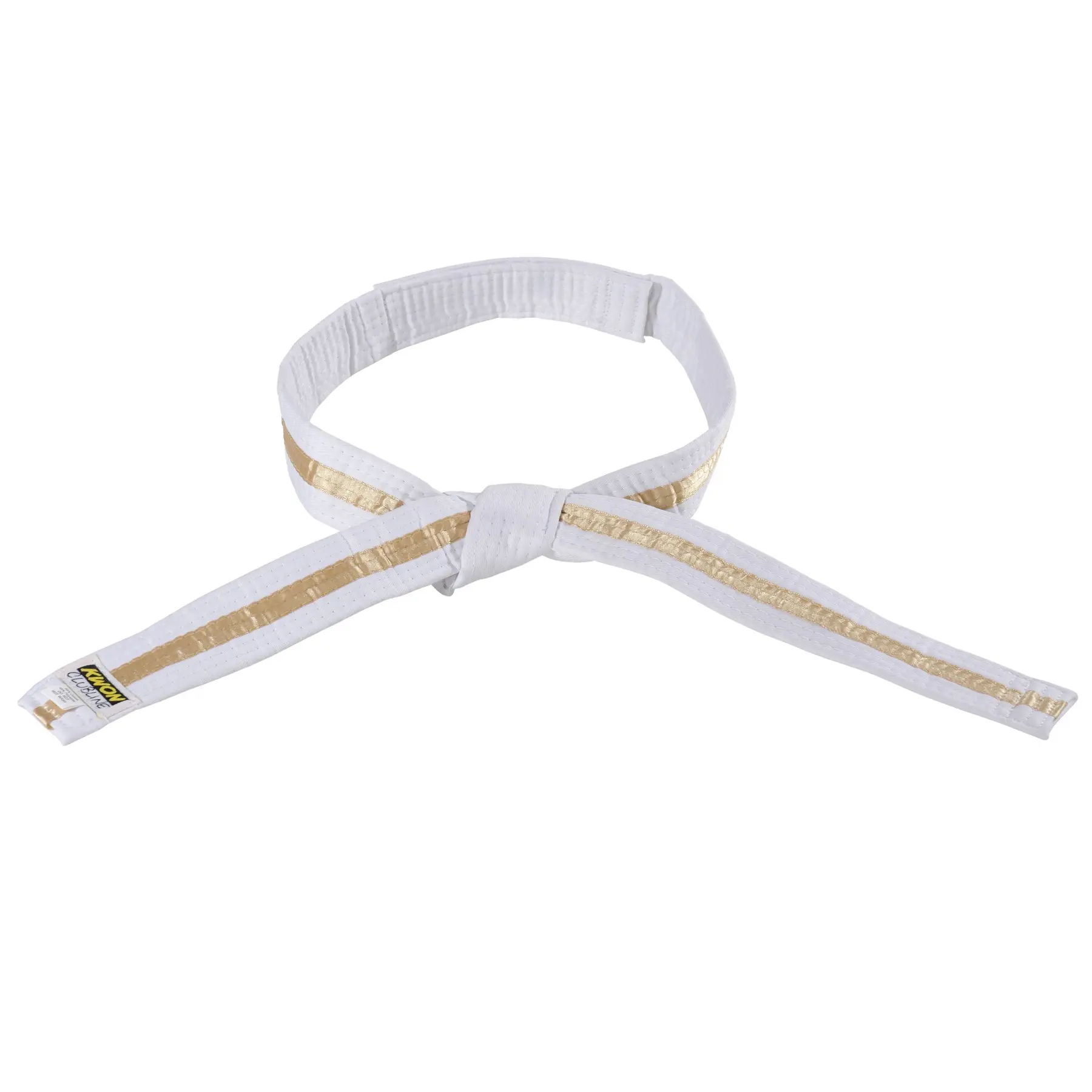Klettverschlussgürtel weiß/gold/weiß budō Kind Kwon