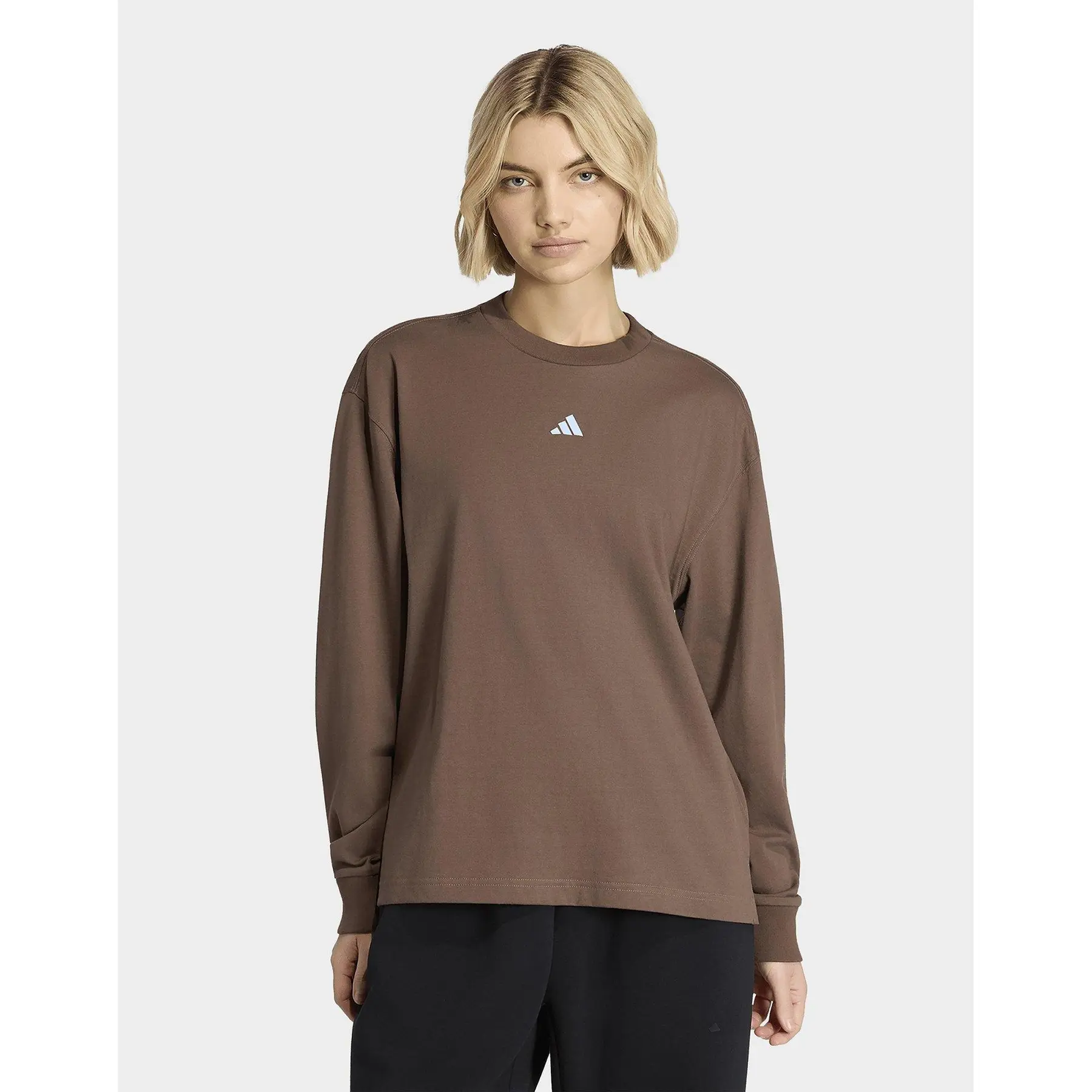 Langarm-T-Shirt Boyfriend für Damen adidas 3-Stripes Studio