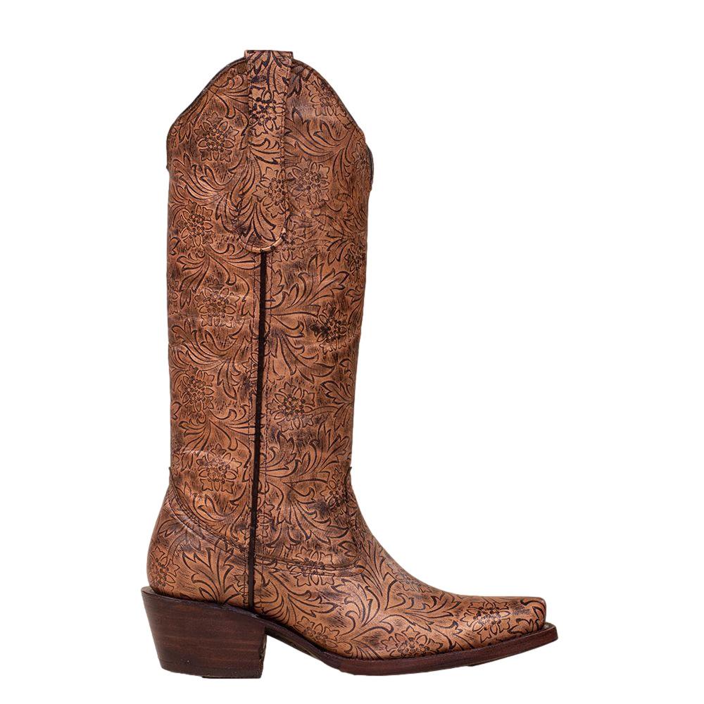 Stivali western floreali donna