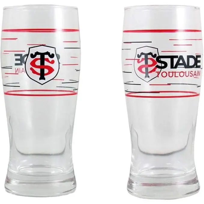 Stade Toulousain 2 Bicchieri Da Birra Toulouse, Collezione Ufficiale Rugby-image