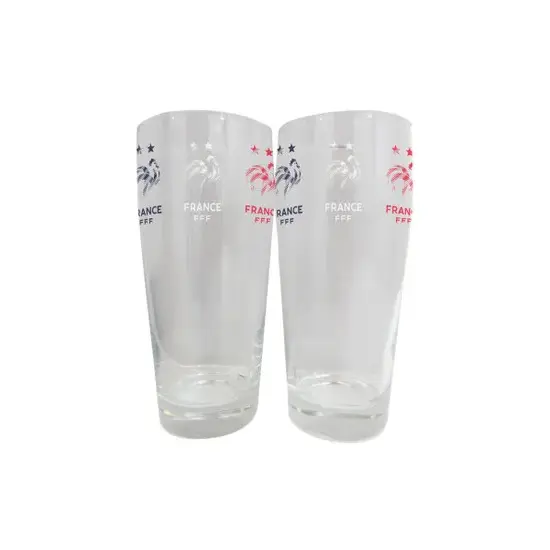 Bicchiere da birra serigrafato Francia (x2)