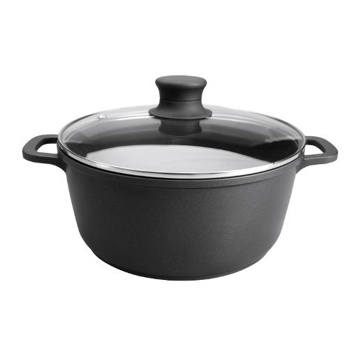 8414271258282 - Aluminiumkasserolle mit Schmelzglasdeckel Titanium Pro D 28 cm