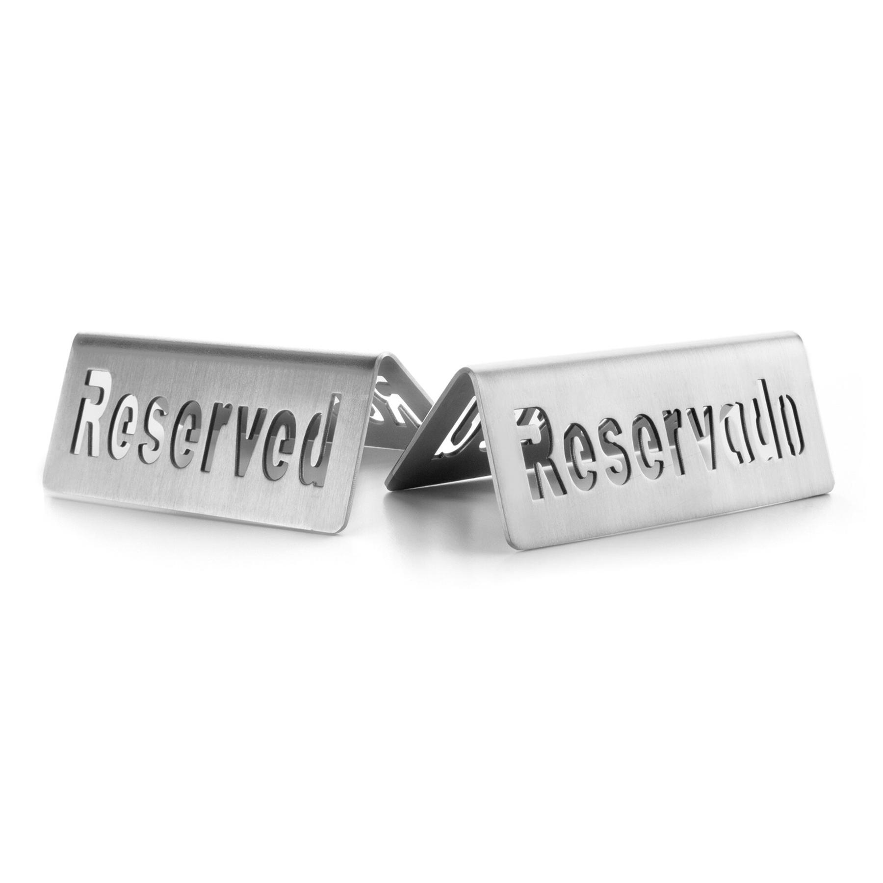 8414271610981 - Edelstahl-Schild für Reservierung Lacor