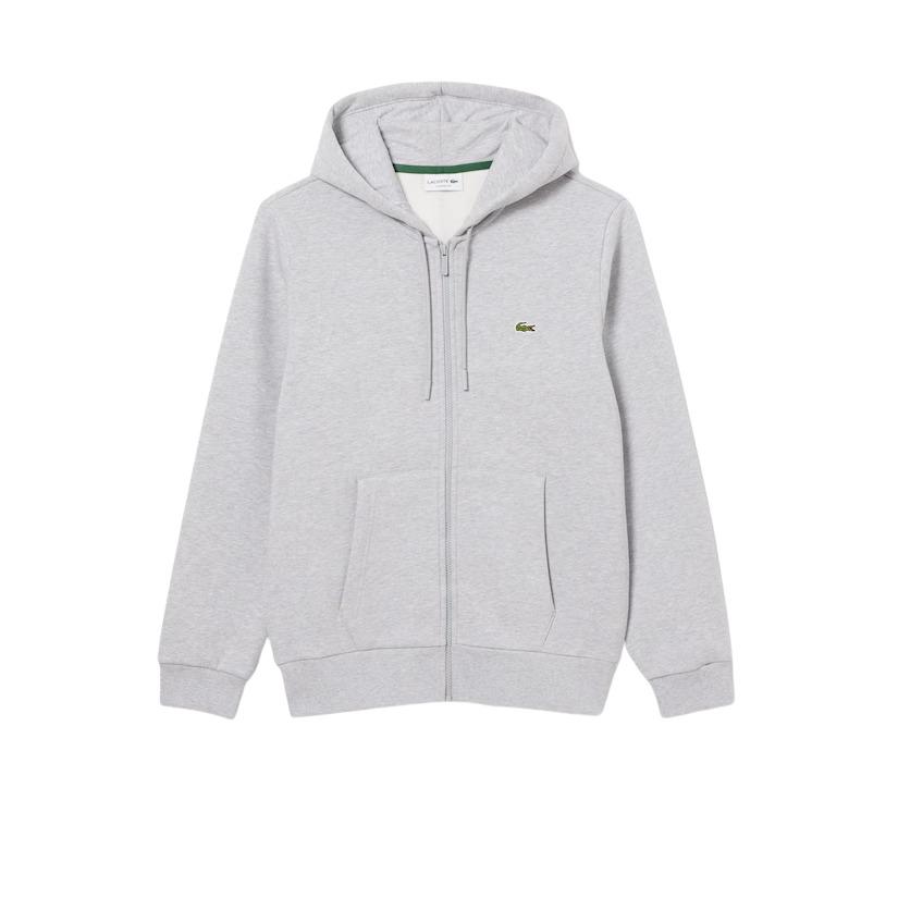 3666354924712 - LACOSTE Sweatjacke Herren Baumwolle grau Raute und Karo