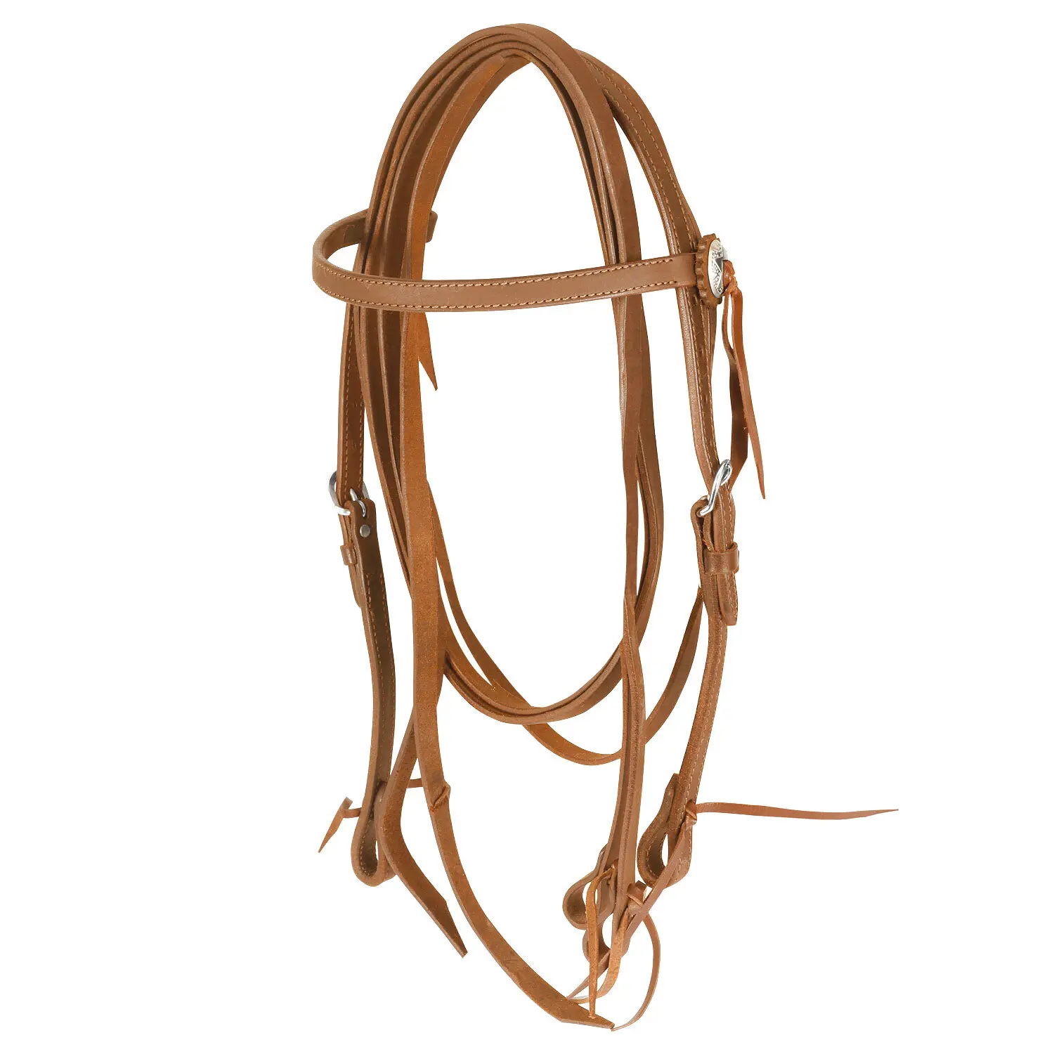 Lakota Marron Western Leather Horse Bridles Fat