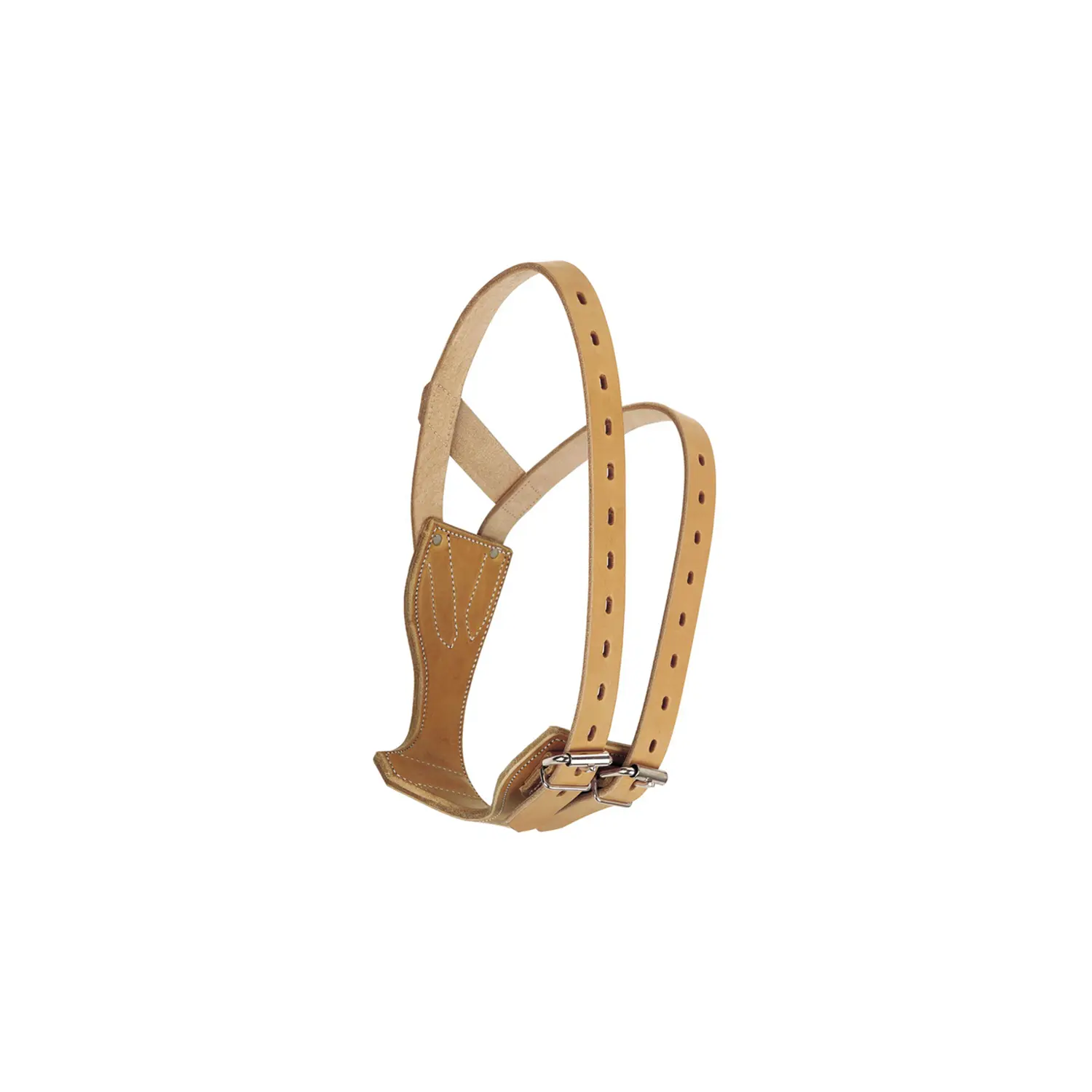 Collier cheval en laiton sur cordon en cuir, perles de bois, chevaux - France
