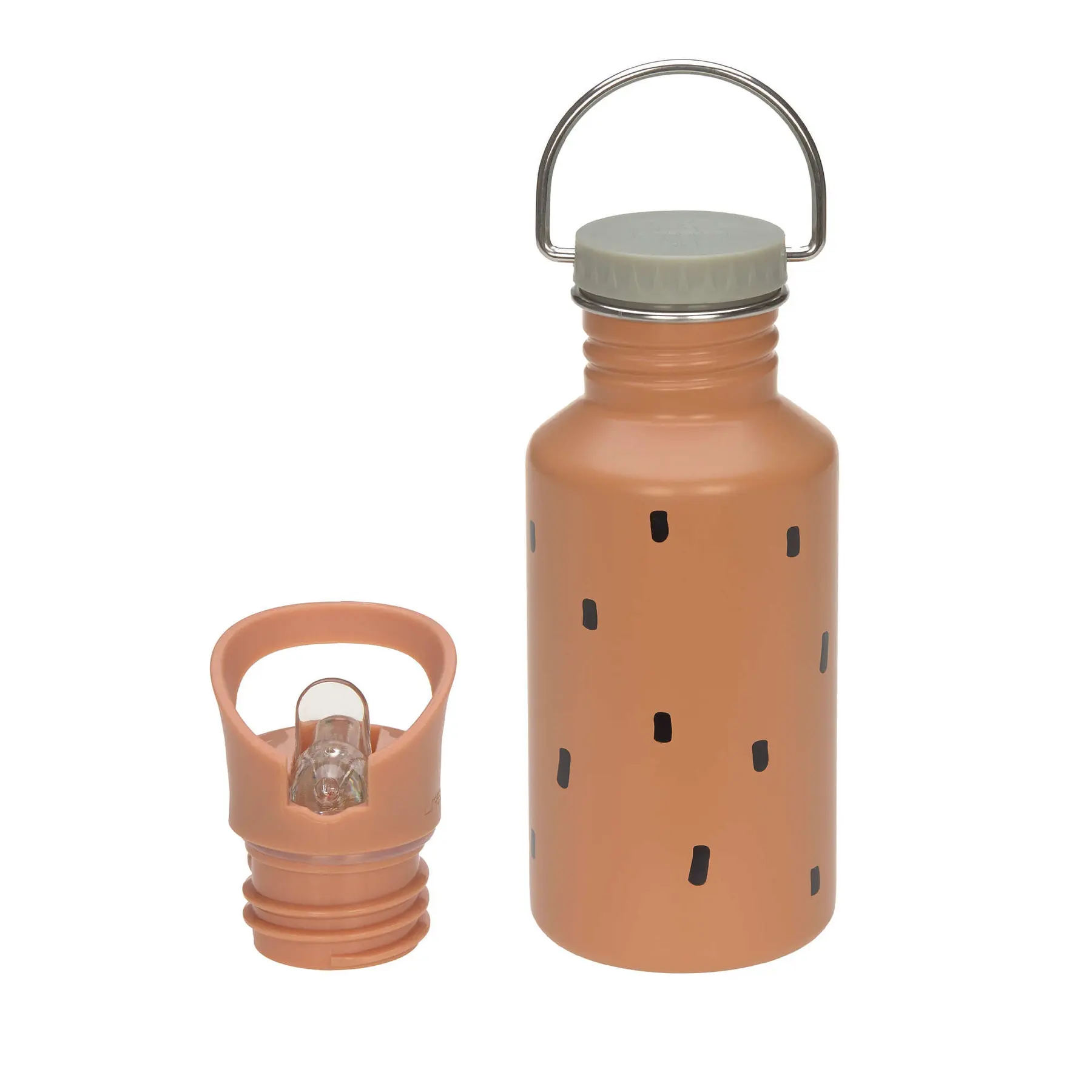 4066239101136 - LÄSSIG Trinkflasche »Happy Prints Caramel« silberfarben