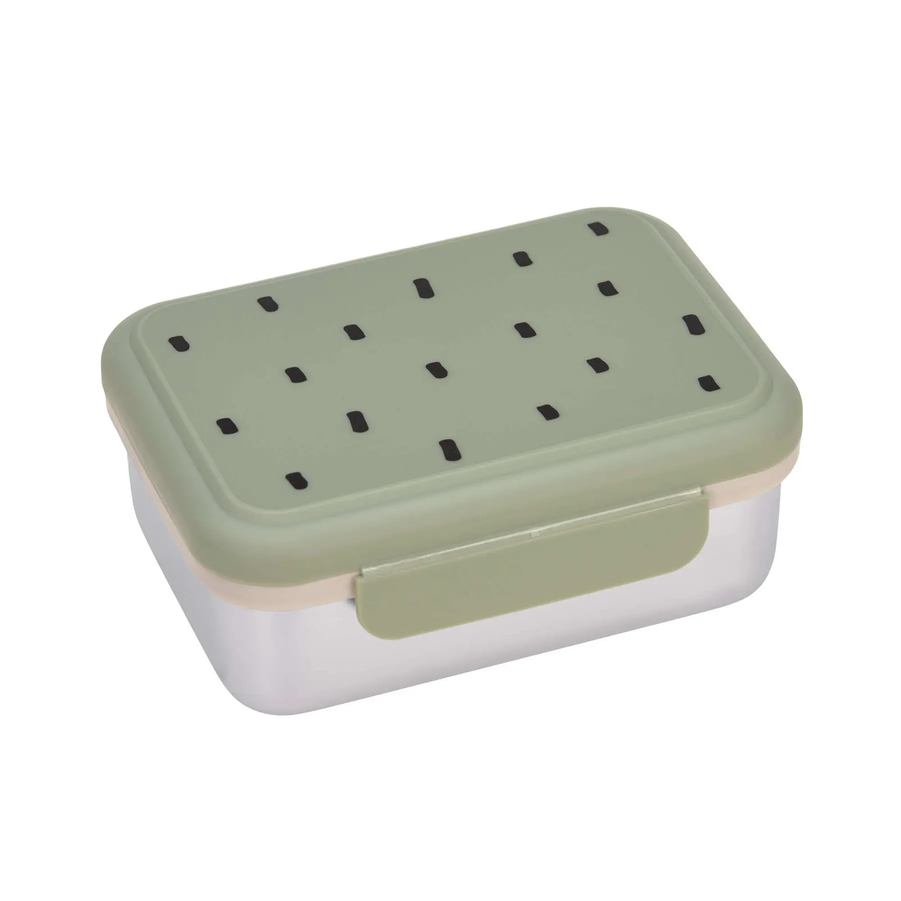 4066239101150 - LÄSSIG Lunchbox »Happy Prints Light Olive« Edelstahl Polyprophylen (PP) Silikon (1-tlg) grün|silberfarben