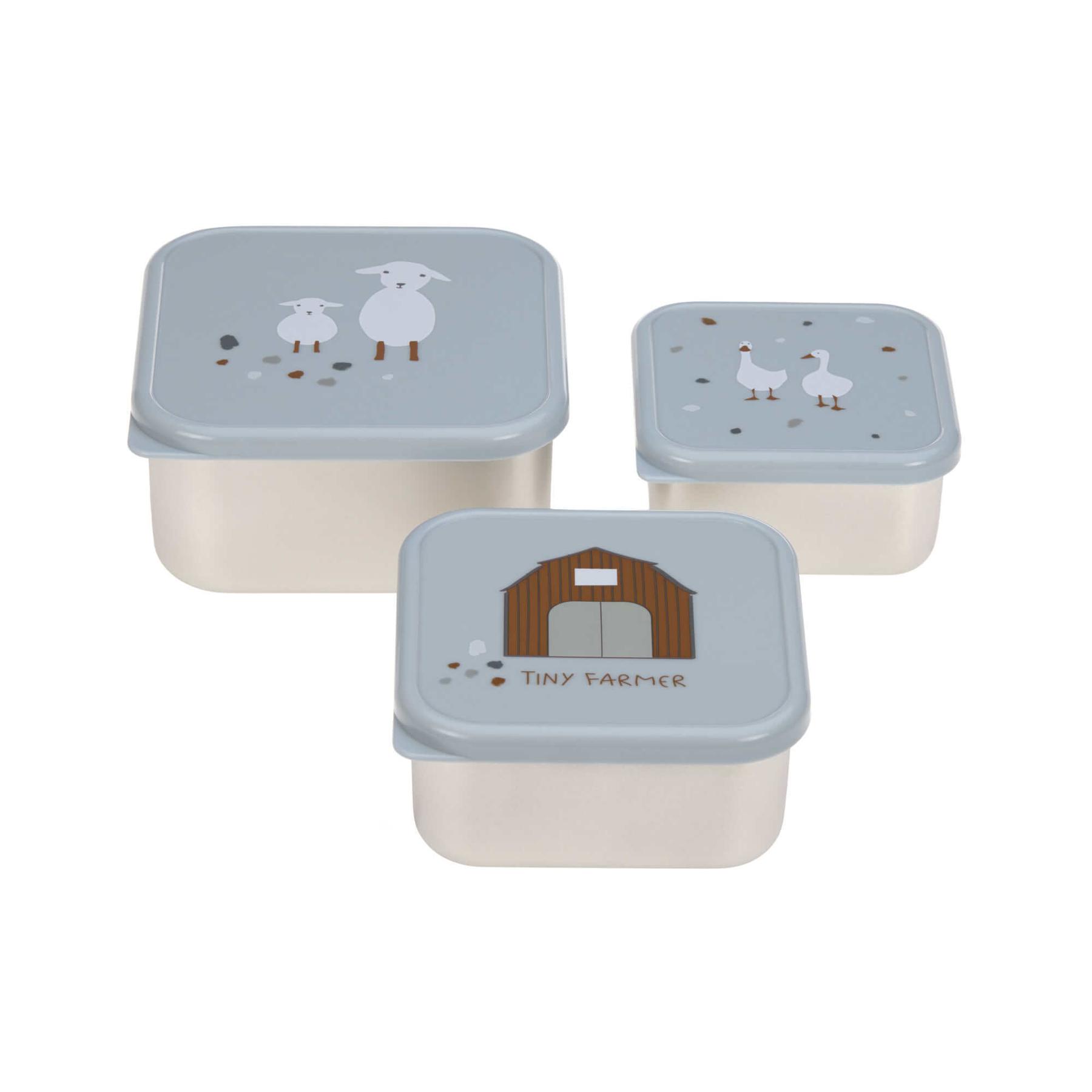 4042183425658 - LÄSSIG Lunchbox »Tiny Farmer Blue« Edelstahl Polyprophylen (PP) (3-tlg) blau