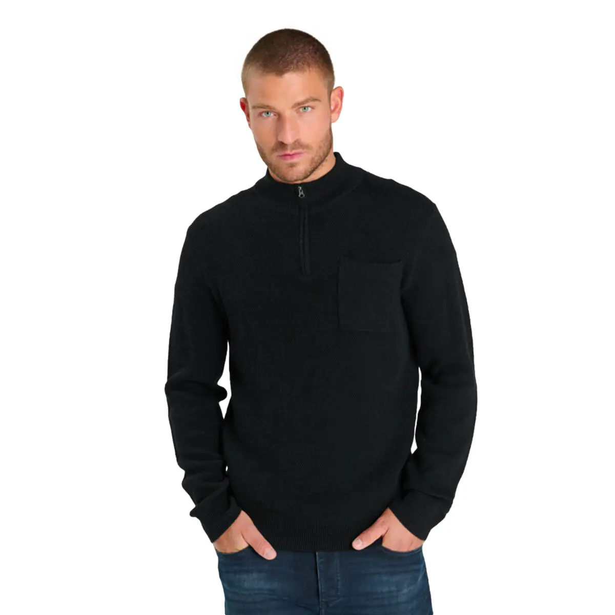 Pullover mit Rundhalsausschnitt und 1/2 Reißverschluss Le Temps des cerises Favo