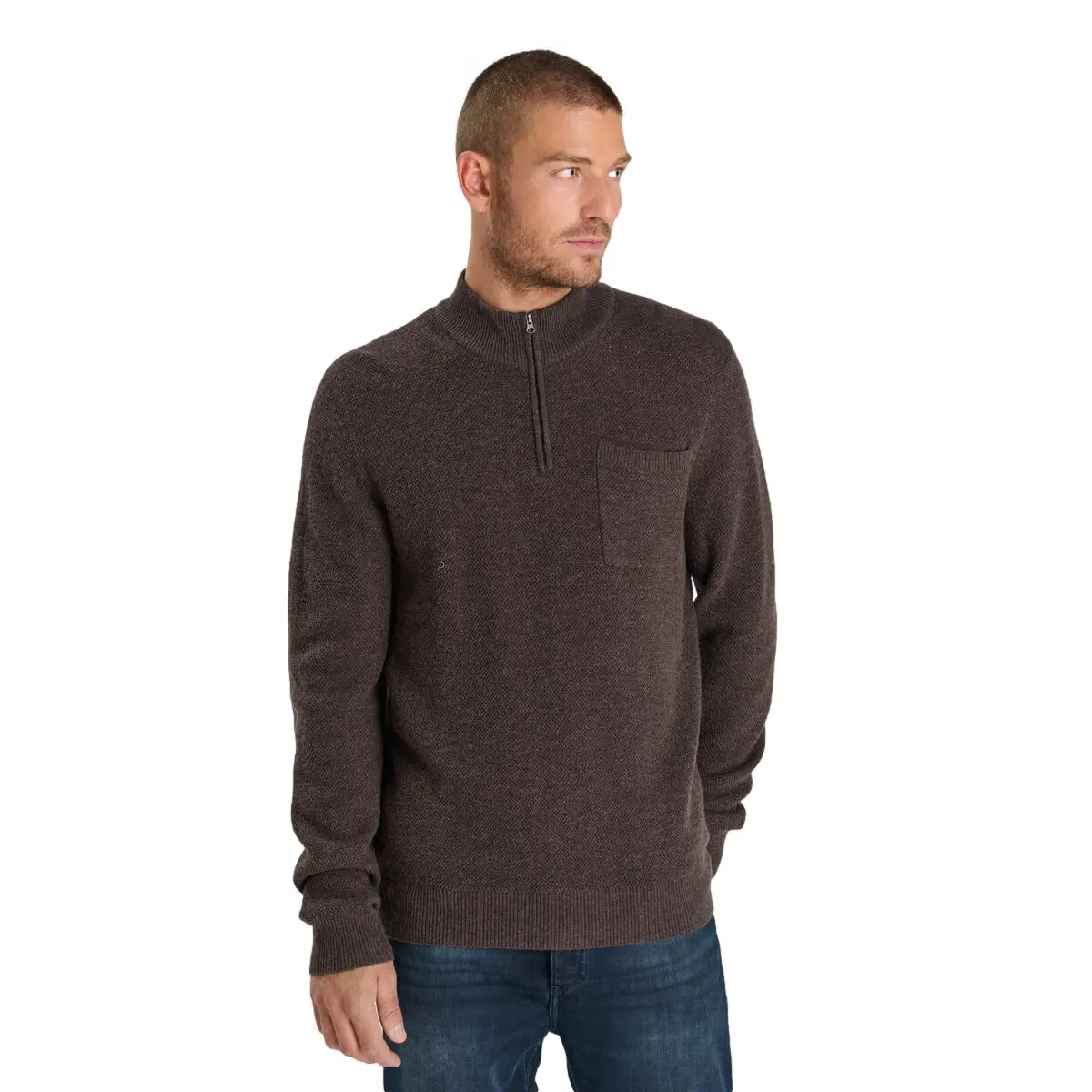 Pullover mit Rundhalsausschnitt und 1/2 Reißverschluss Le Temps des cerises Favo