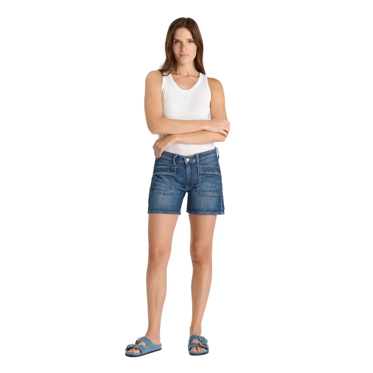 Image of Jeans-Short mit Reißverschluss für Frauen Le Temps des cerises Margot
