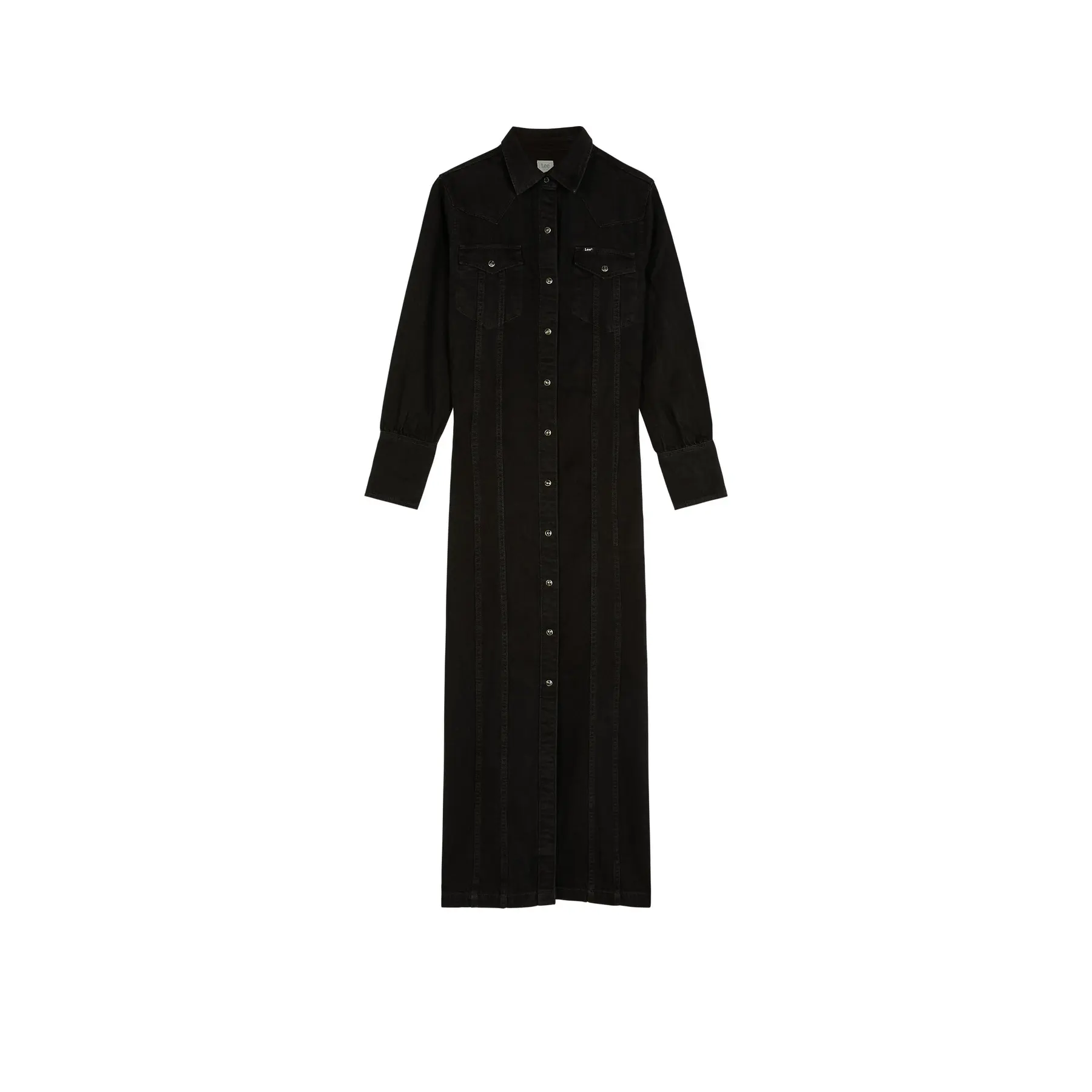 Lee Women's Noir Long Sleeve Denim Shirt Dress Western