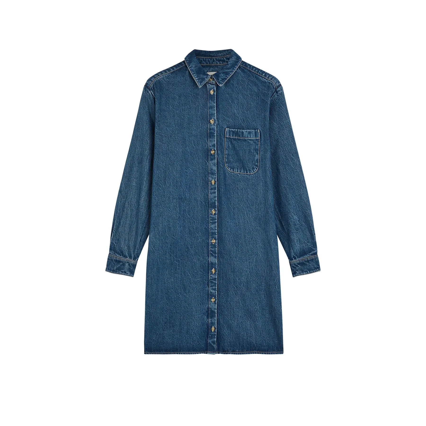Damen Jean Hemdkleid mit langen Ärmeln Lee Coastal Sky