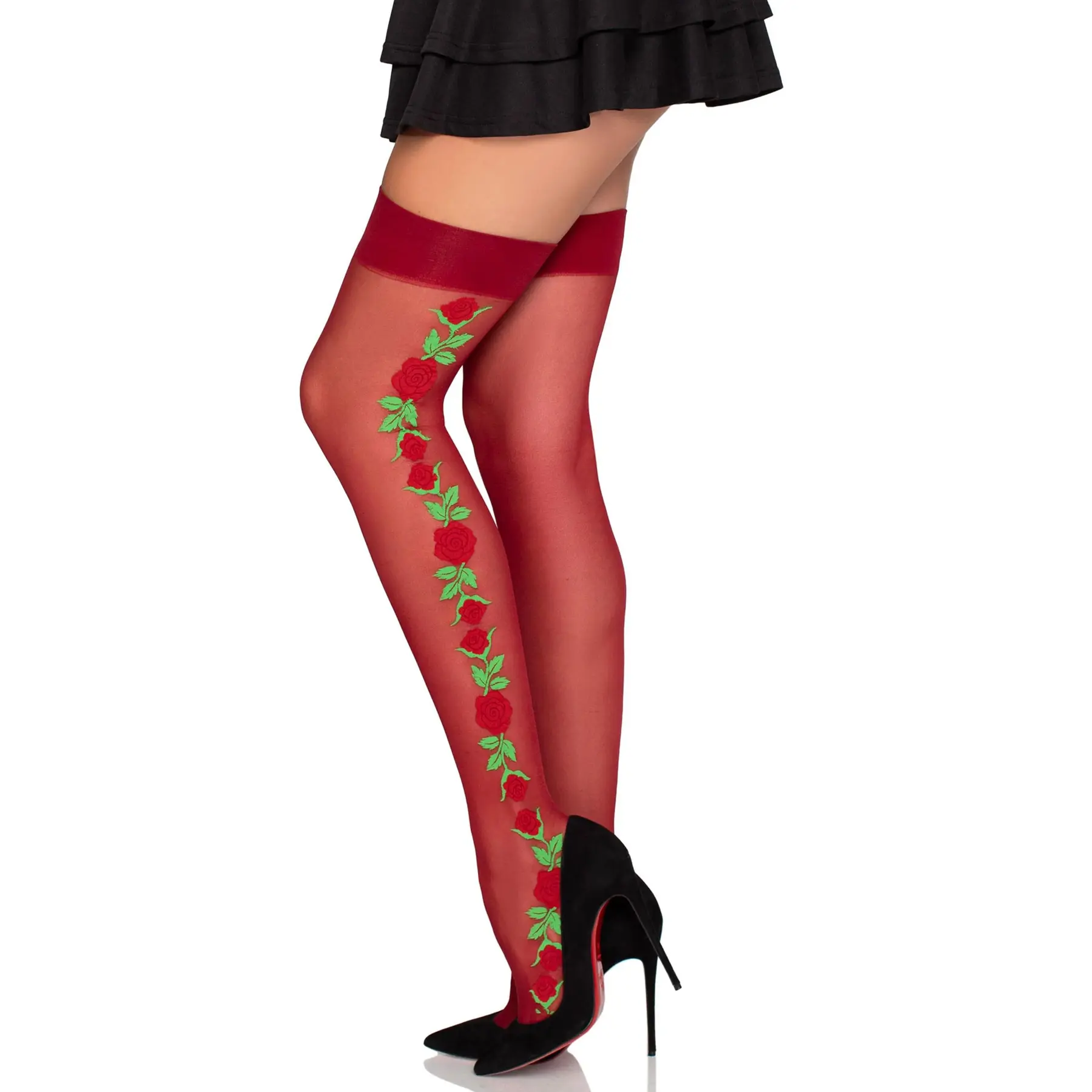 Rosen Spandex Strumpfhose für Damen Leg Avenue