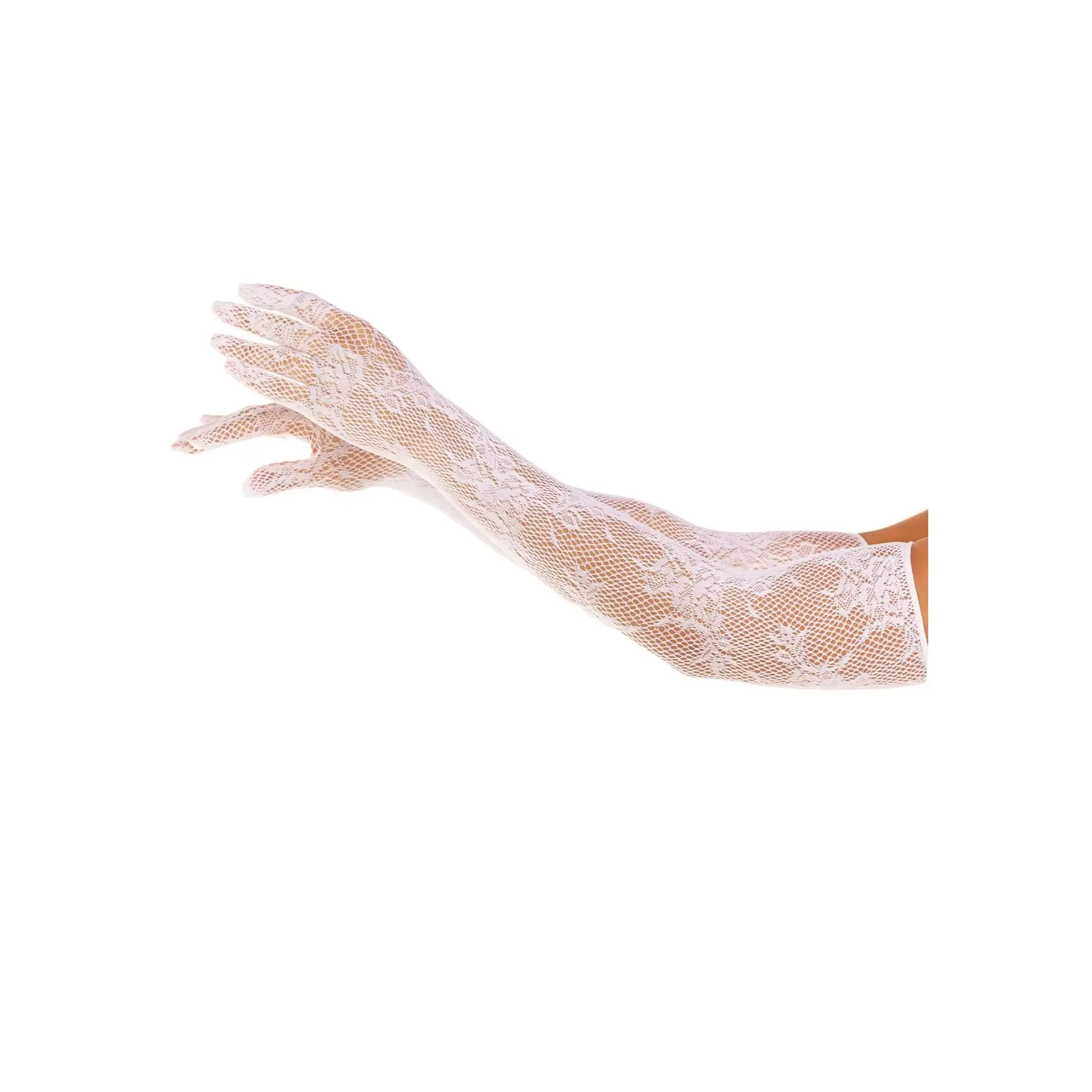 Lange Blumen-Netz-Handschuhe für Damen Leg Avenue