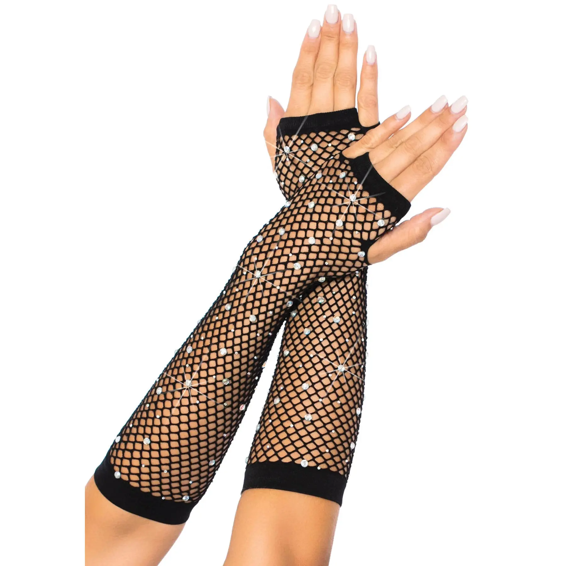 Strass Netz-Handschuhe für Damen Leg Avenue