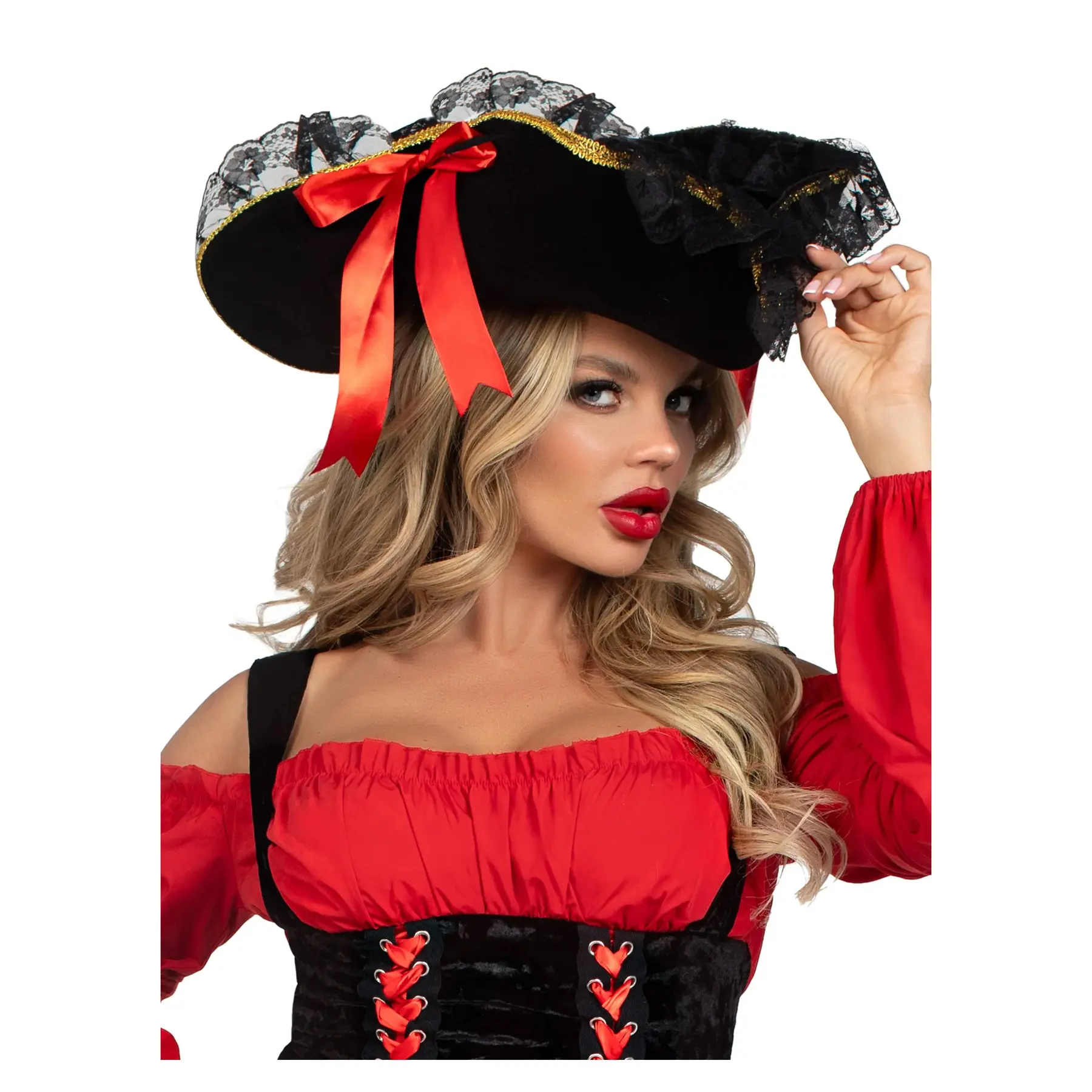 Piratenhut mit Satinschleife für Damen Leg Avenue