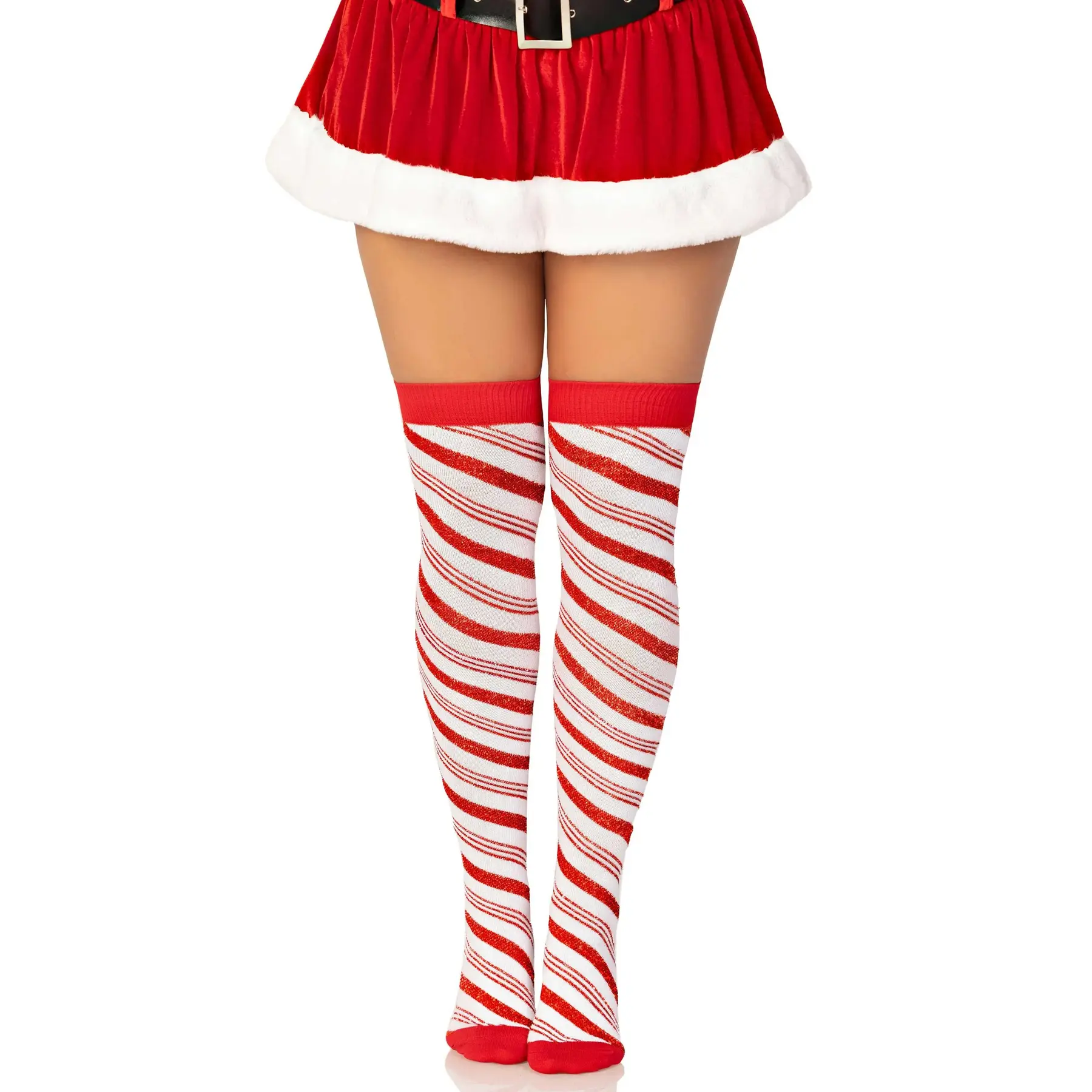 Socken für Damen Leg Avenue Candy Cane Lurex