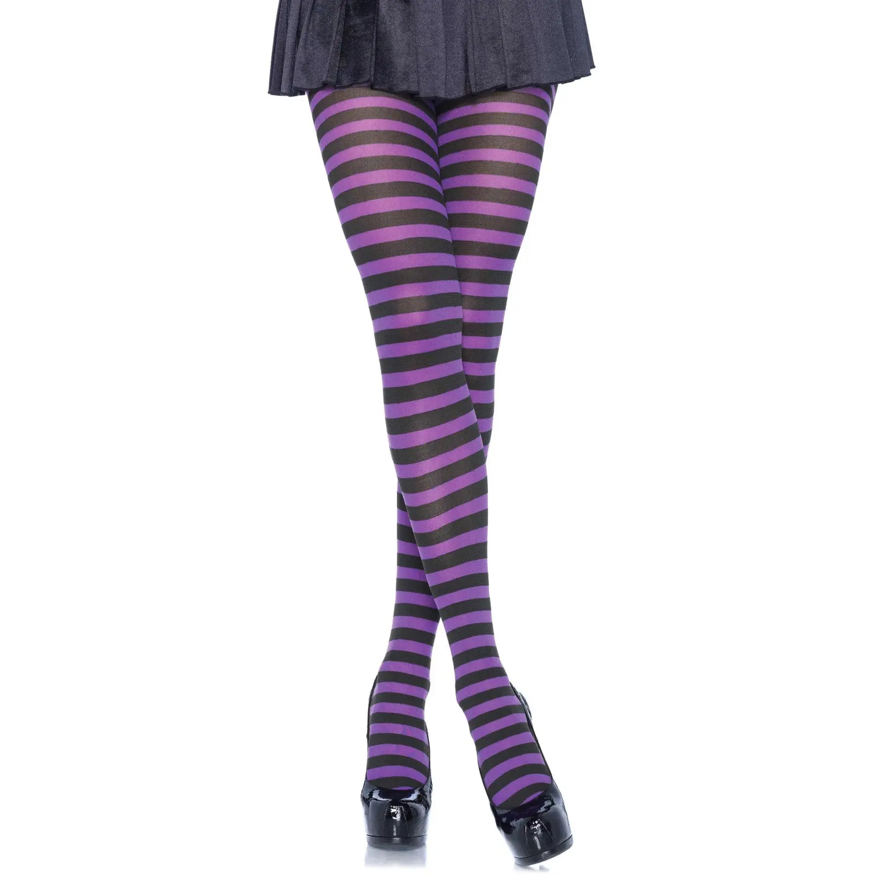 Gestreifte Damen-Nylonstrumpfhose Leg Avenue