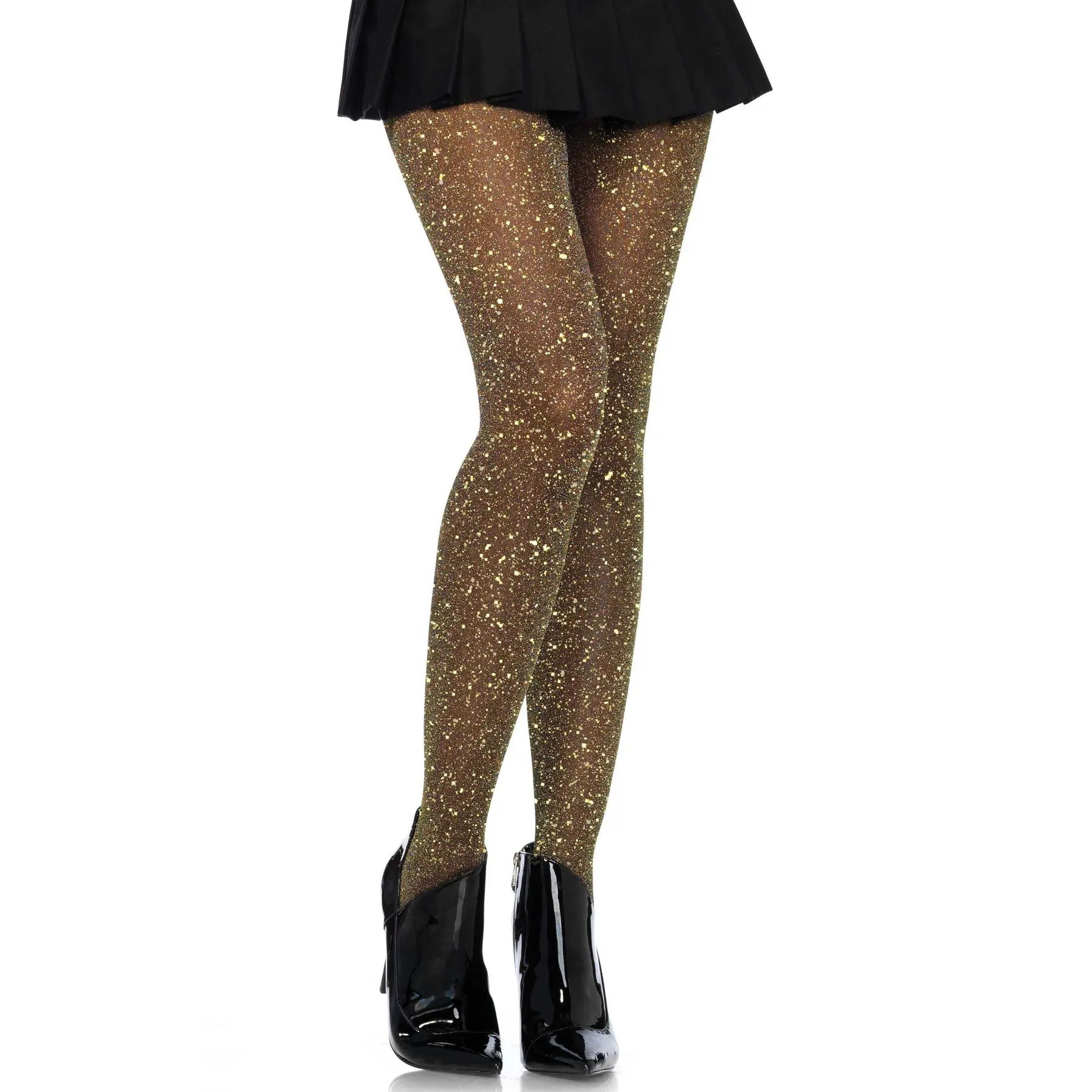 Transparente Glitzer-Lurex Strumpfhose Damen Leg Avenue