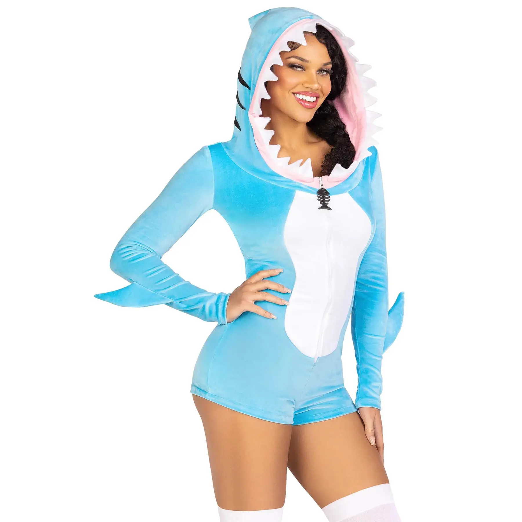 Kurze Kapuzenkombination Damen Leg Avenue Comfy Shark