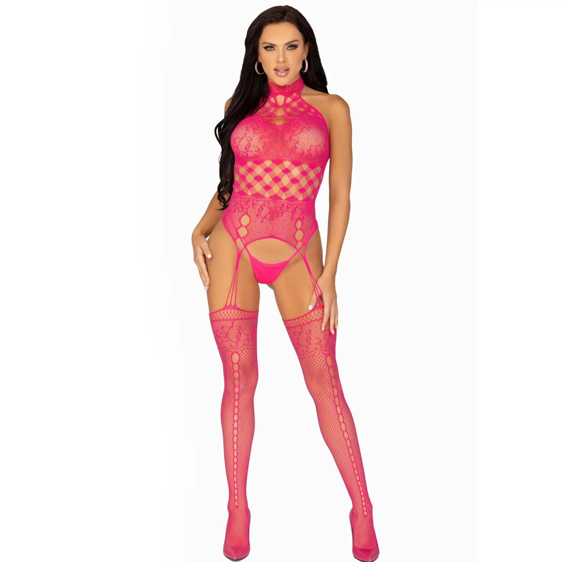 Damen Body mit Trägern und Stehkragen Leg Avenue