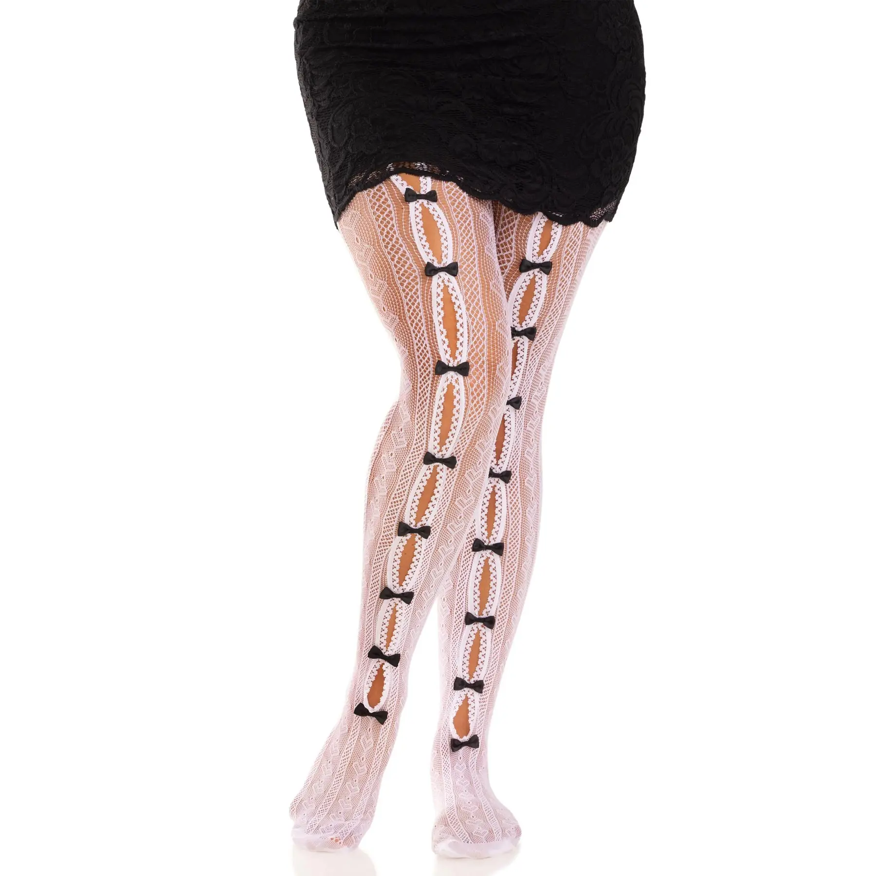 Gestreifte Netzstrumpfhose Damen Leg Avenue Sweetheart
