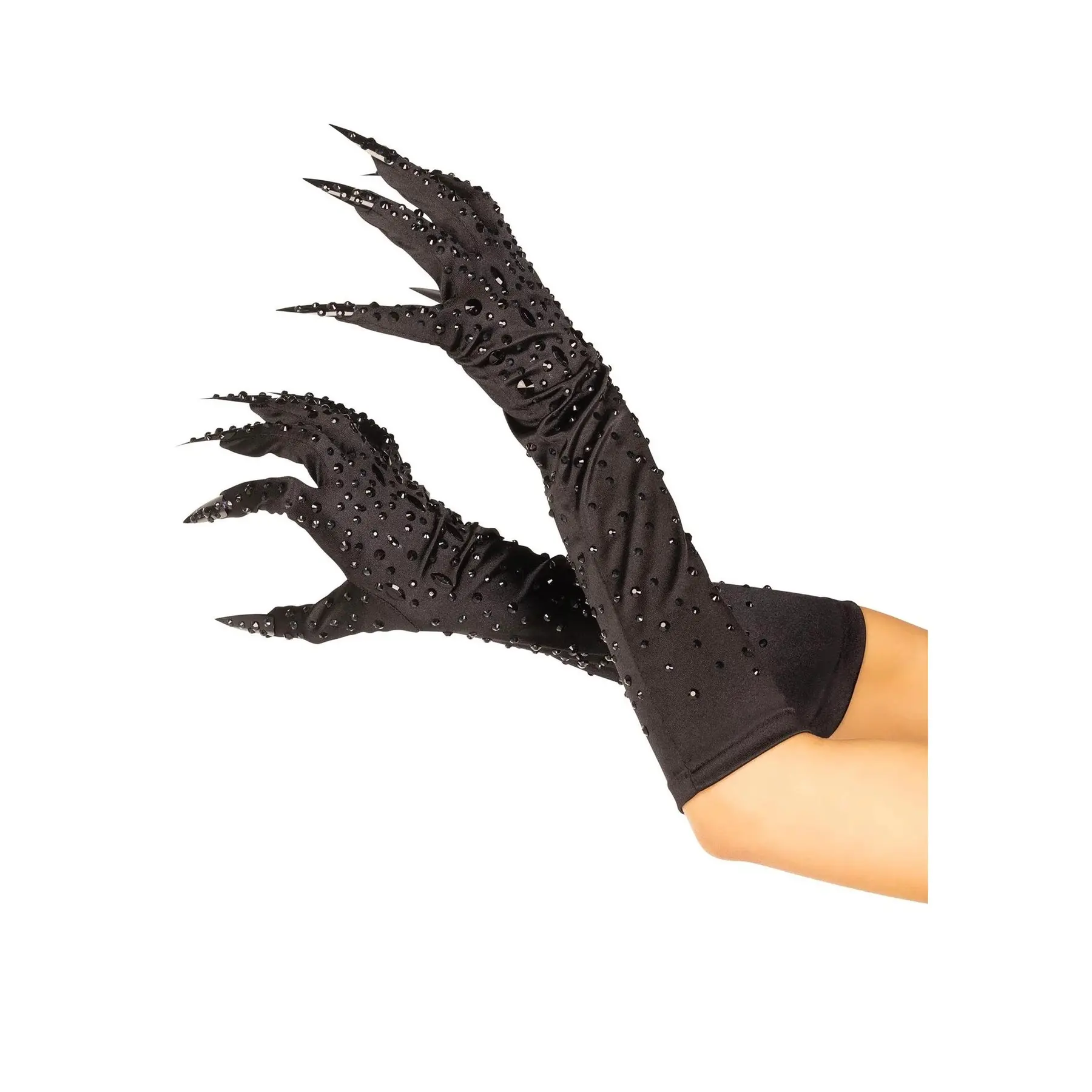 Strass-Verzierte Krallenhandschuhe Damen Leg Avenue
