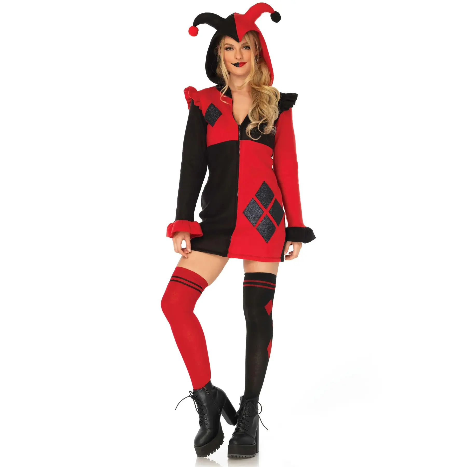 Kapuzensweatshirt Damen Leg Avenue Harlequin
