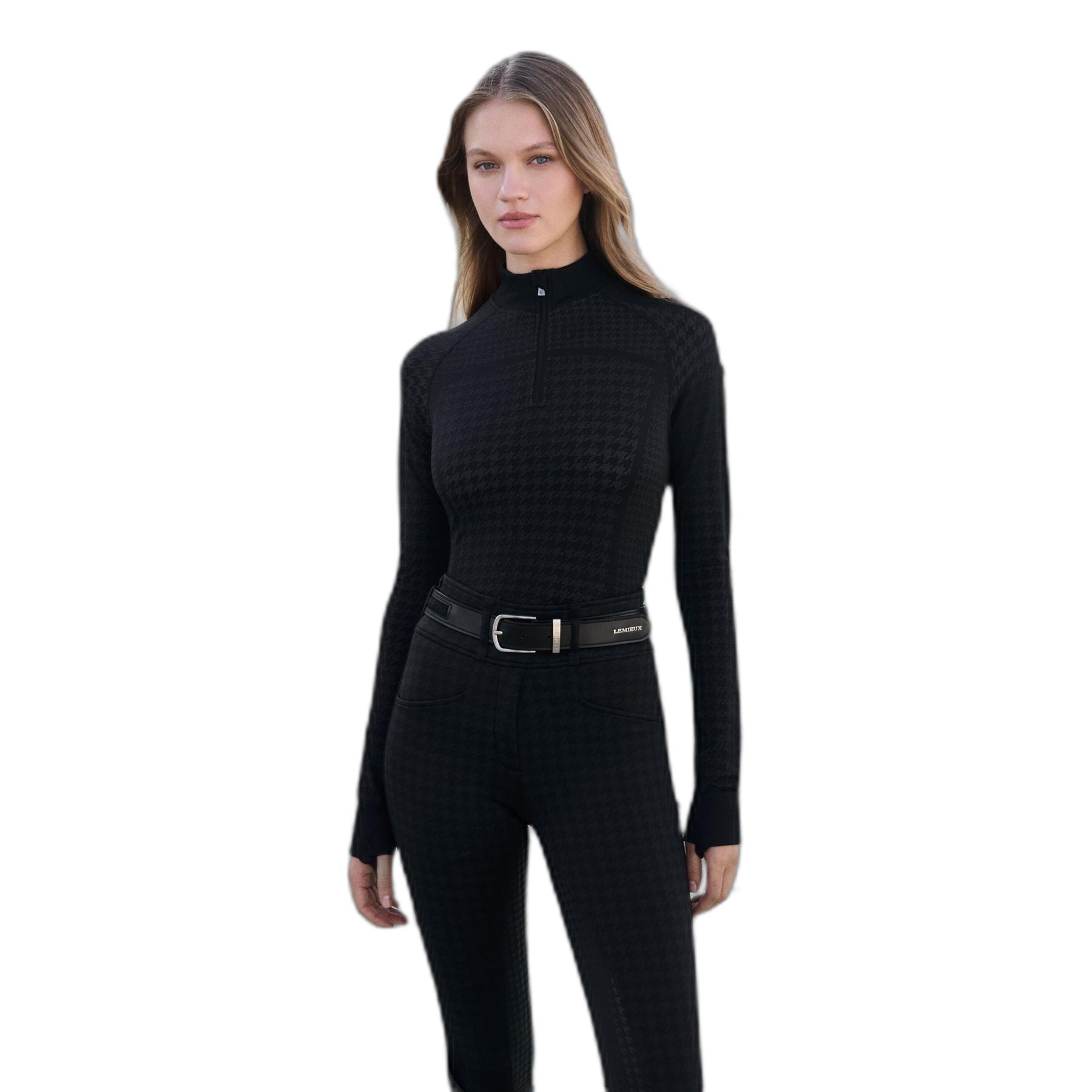 Maglia da equitazione a motivo pied de poule con maniche lunghe donna LeMieux Aspen
