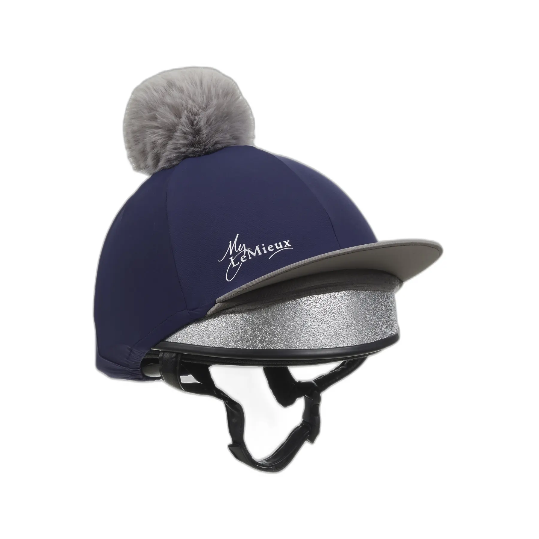 Lemieux Bleu Riding Helmet Cap With Silk Pom Pom