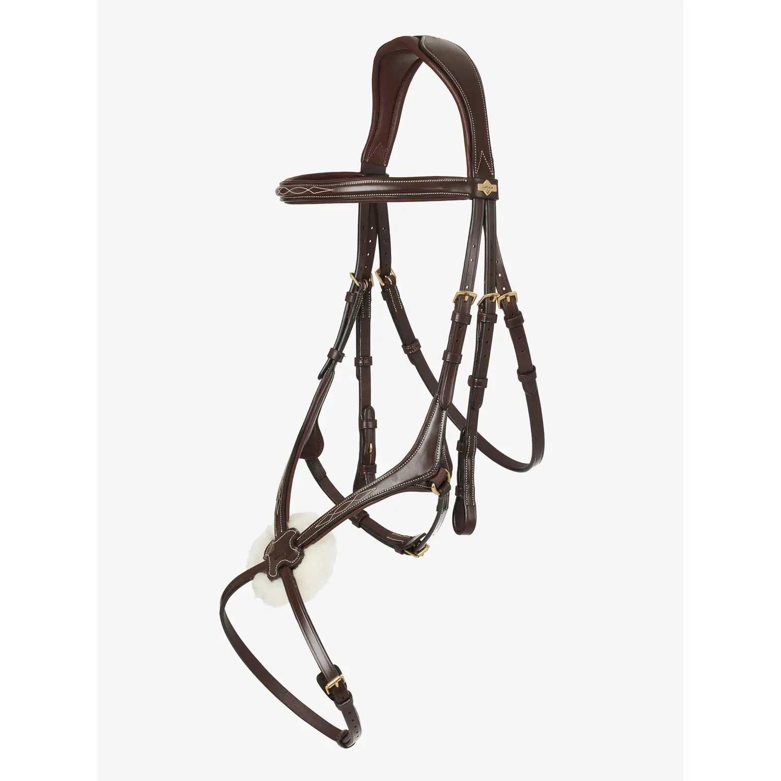 Meilleurs prix pour Bridon équitation pour cheval muserolle croisée LeMieux Grackle Havana