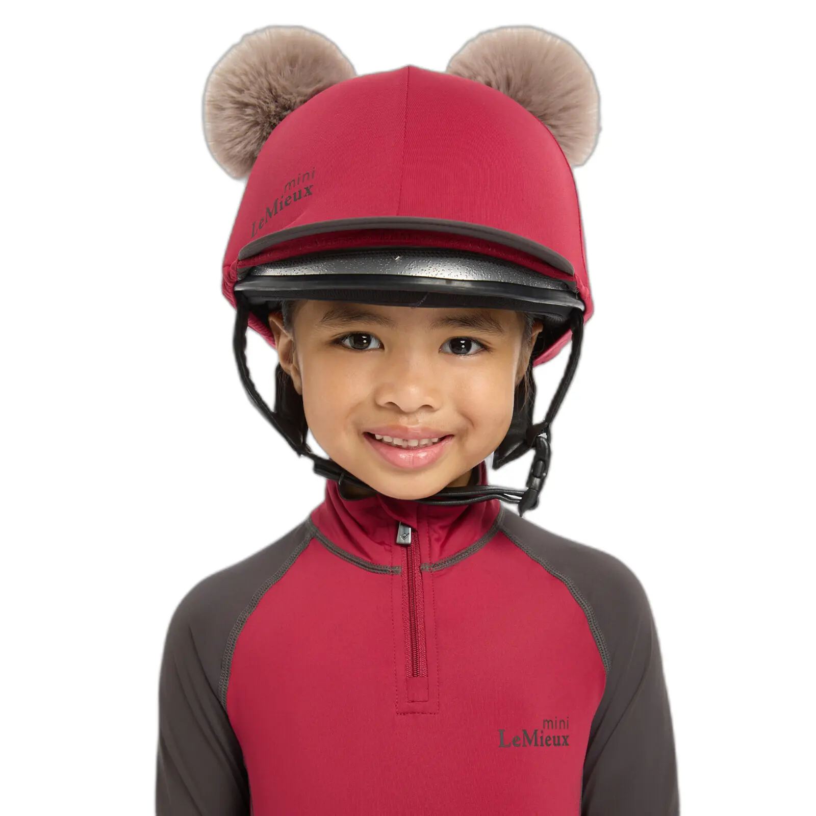 Meilleurs prix pour Toque pour casque équitation double pompon enfant LeMieux